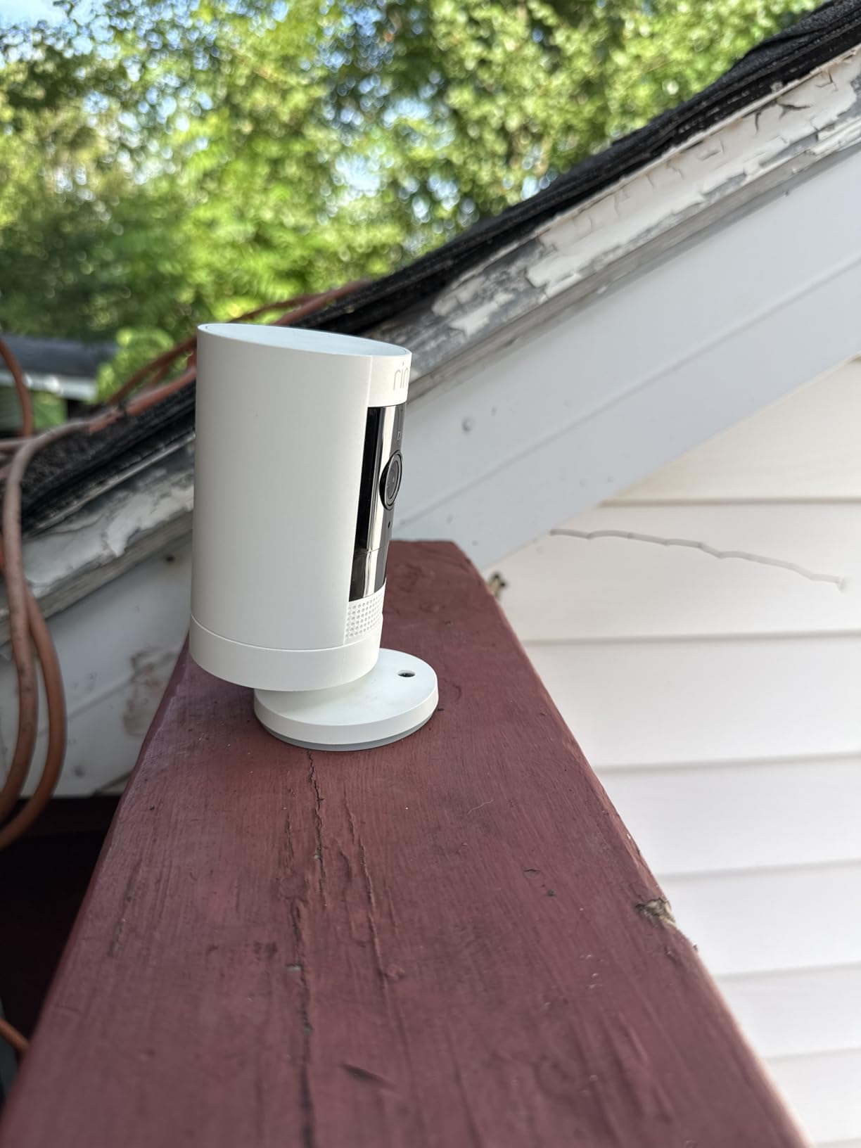 Ring Outdoor Cam (Stick Up Cam), Weather-resistant home or business HD security camera, Live View, Color Night Vision, Two-Way Talk, motion alerts, Works with Alexa, White, 2-pack customer photo 1