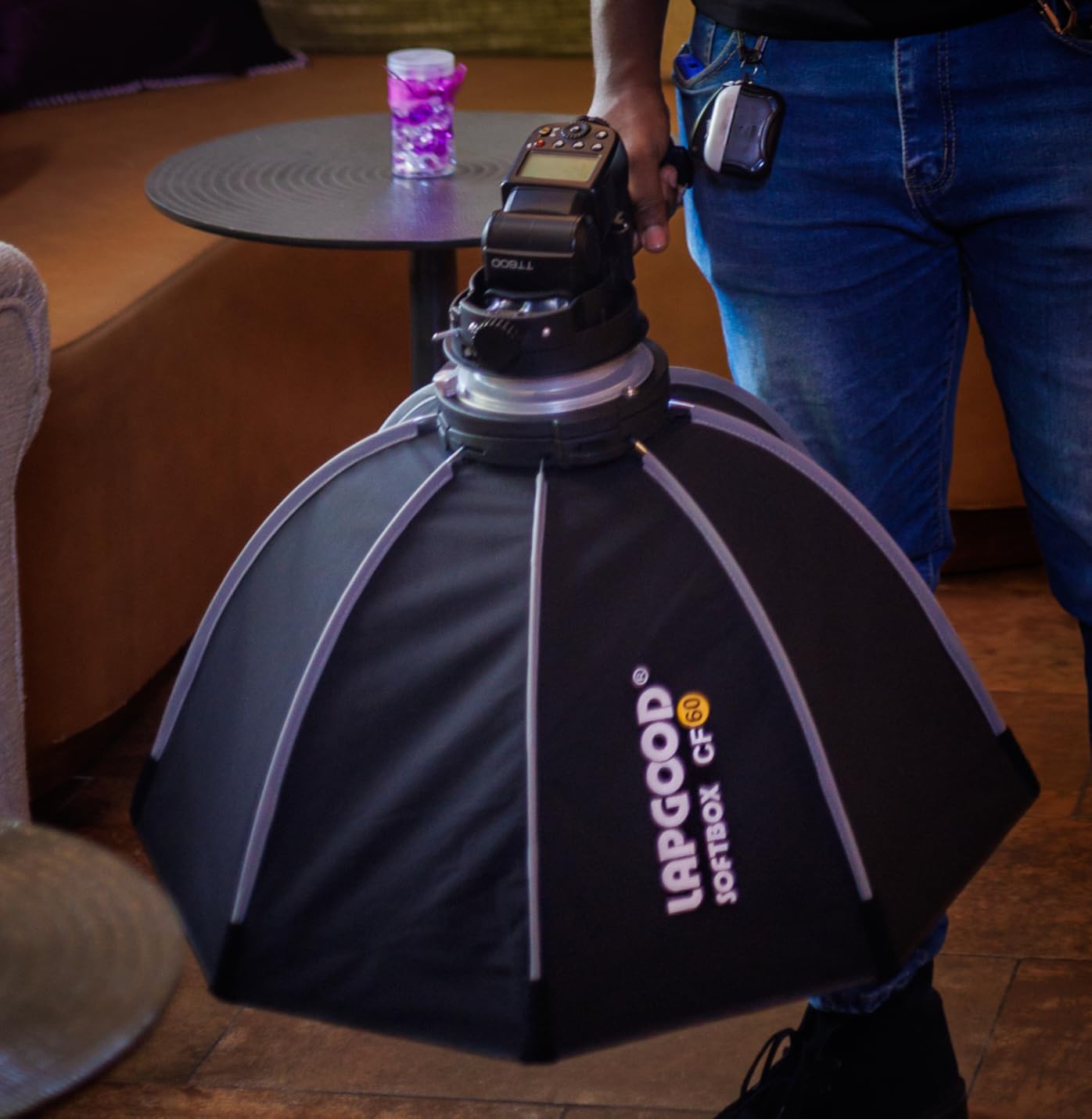 24''/60CM Bowens Mount Softbox, S-Type Bracket Handheld Soft Box | Compatible with Godox Canon Sony Fuji YongNuo Flash AD200ProII V100 AD100ProII TT600 430EXIII YN320EX YN560 customer photo 1