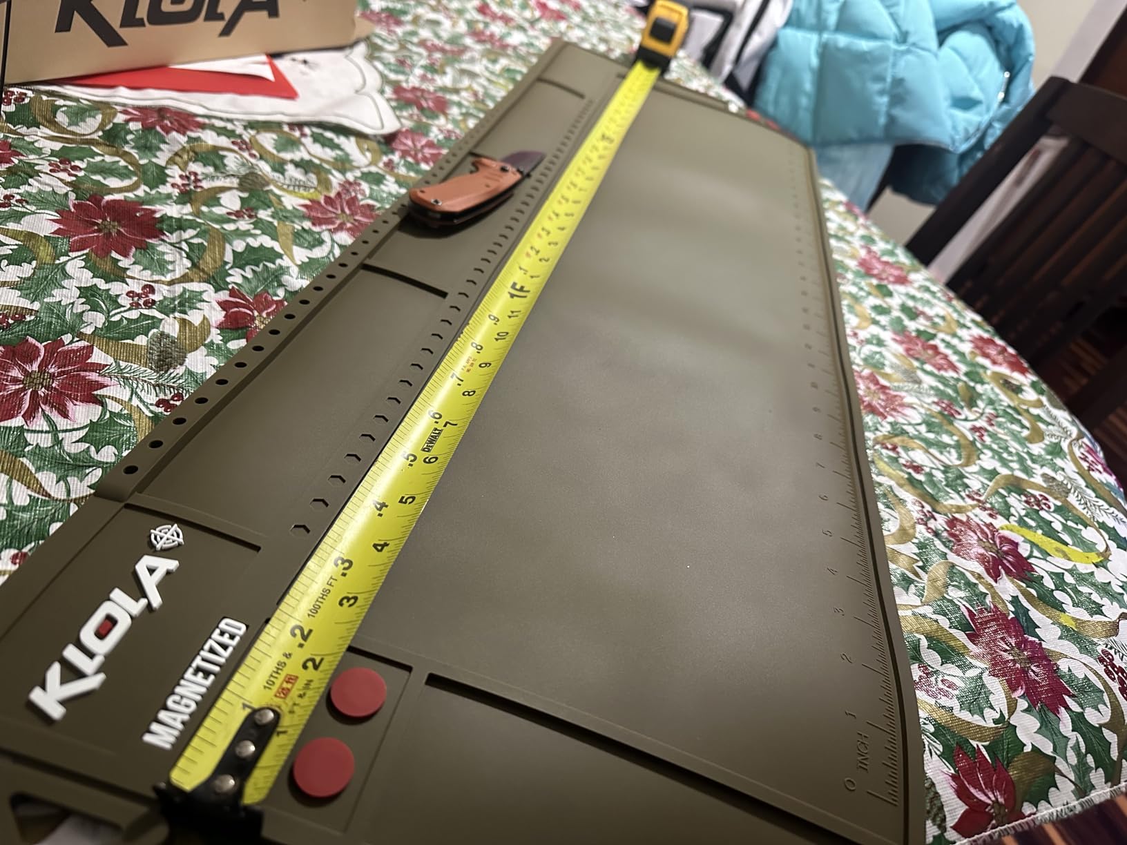 Klola Rifle Shotgun Cleaning Mat - Large Magnetic Gun Mat with Organizer Parts Tray, Anti-Slip Workbench Cleaning Pad, Inch Ruler customer photo 1