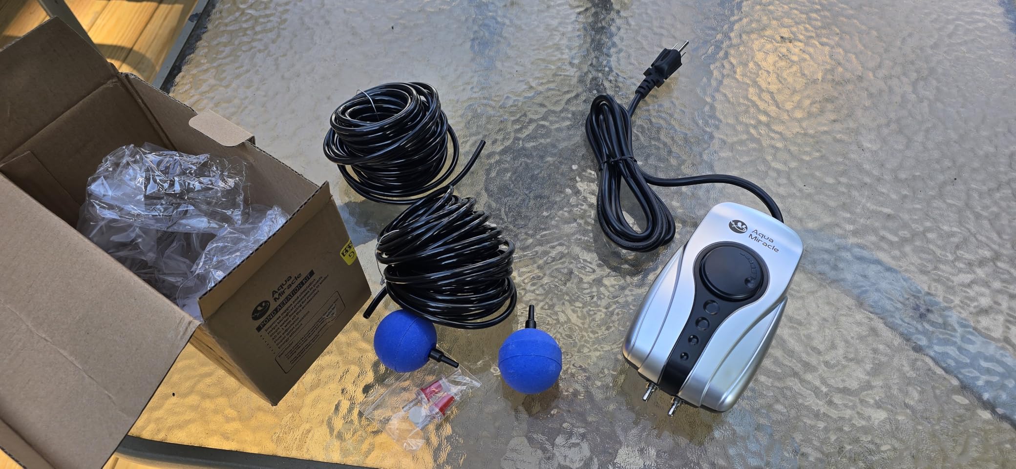 AquaMiracle Koi Pond Aerator for Pond up to 1000 & 2000 Gallons, All-in-One Pond Air Pump Aeration Kit with Air Stones Airline Tubing Check Valves customer photo 2