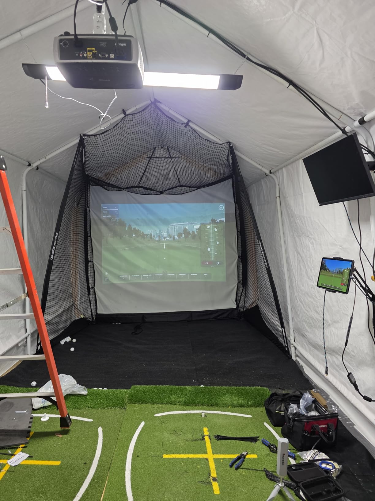 GoSports Range Cage 10 ft x 8 ft Golf Net Cage – Indoor & Outdoor Golf Practice Net for Full Swing Training and Home Golf Simulator Setups customer photo 2