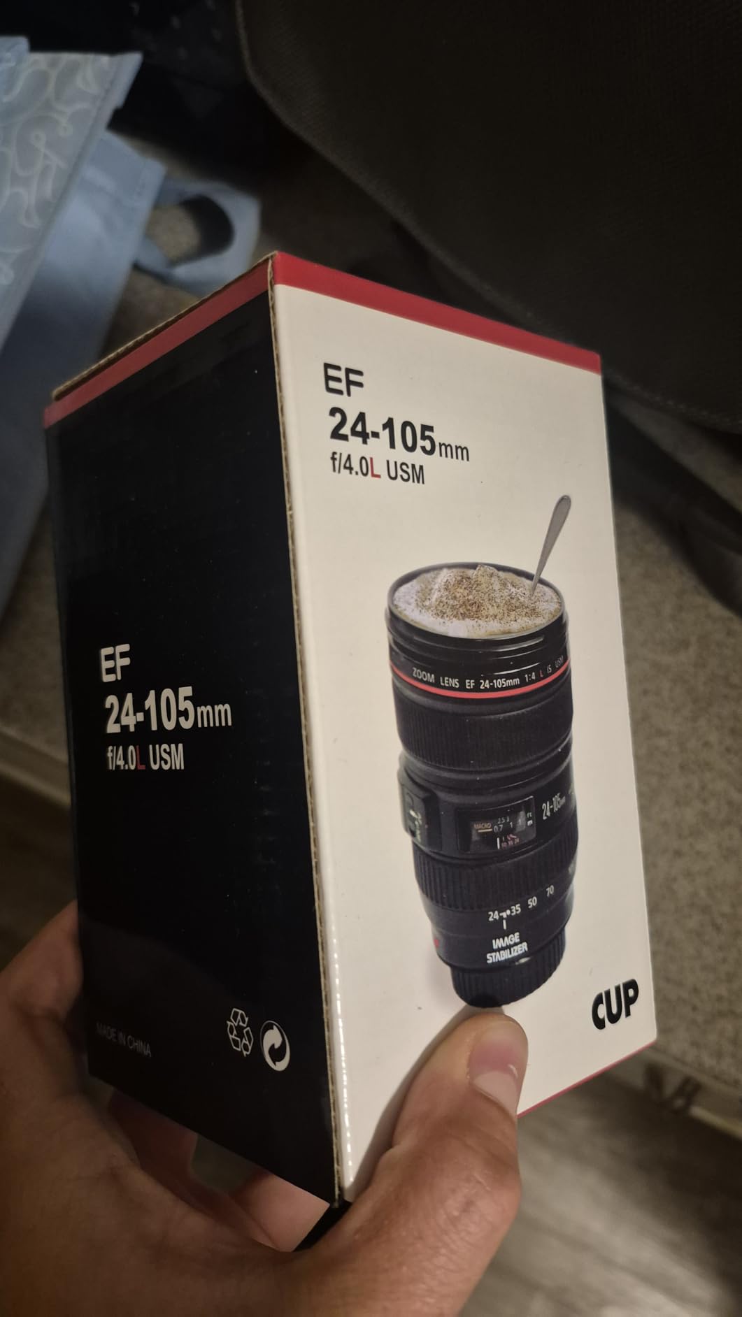 Camera Lens Coffee Mug with Clear Lid and Spoon - Lightweight Lens Cup Replica, Gift for Photographers customer photo 2