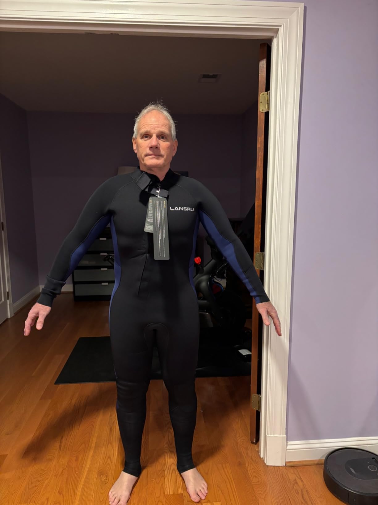 Men Wetsuit, 5/4mm SCR Neoprene Wetsuits for Men,UPF 50+ customer photo 2