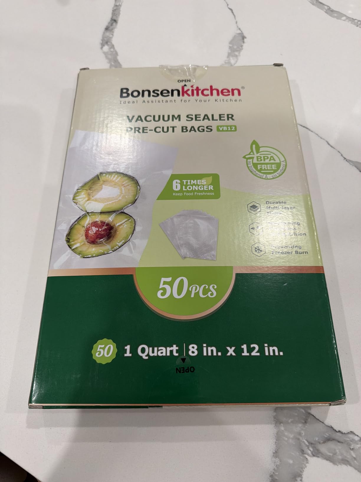 Bonsenkitchen Vacuum Sealer Bags, Commercial Grade, BPA Free customer photo 1