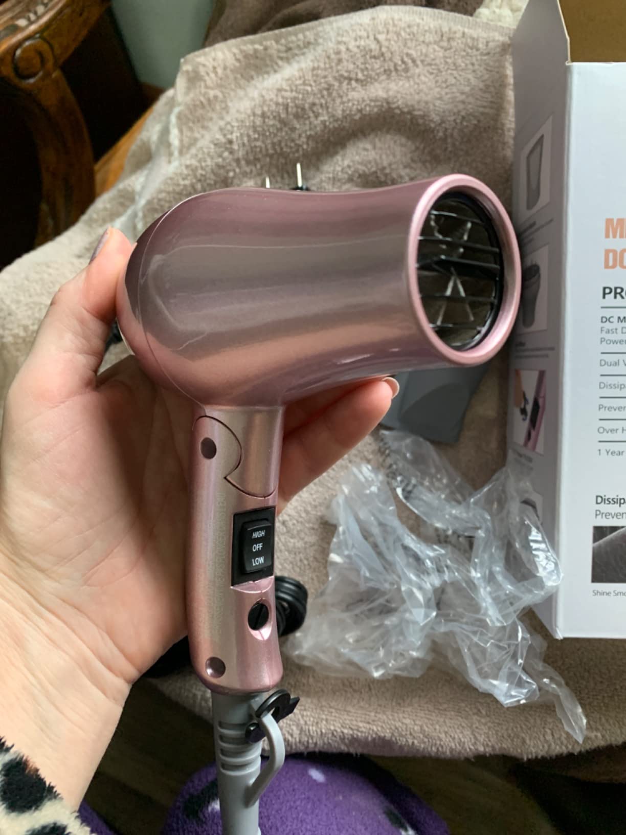 DAN Auto Dual Voltage Hair Dryer,Hair Blow Dryer,Compact Folding Blower customer photo 2