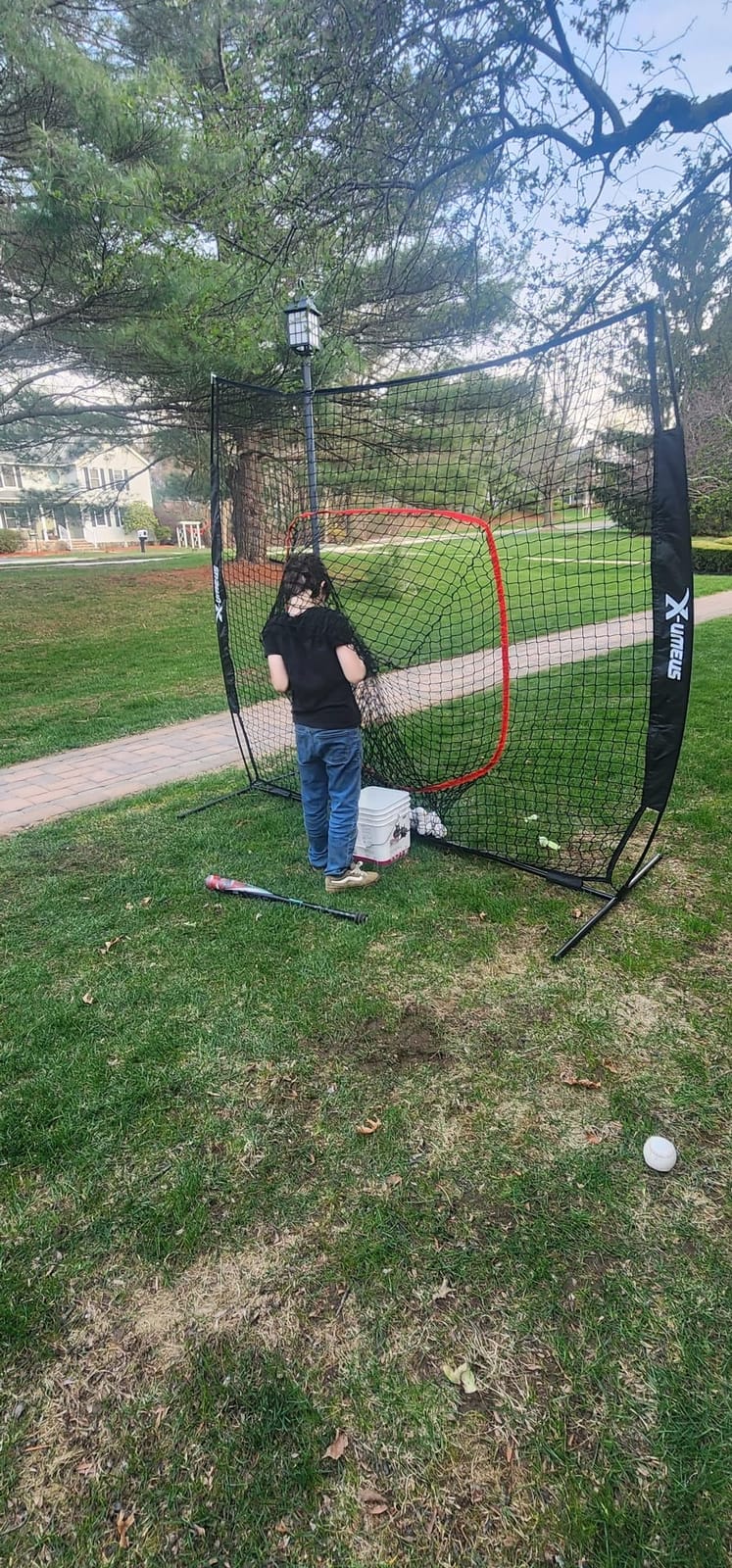 6x6 ft Baseball Net for Batting Pitching Hitting, Softball Pitching Net with Strike Zone, Tee, Ball Caddy, Softball Batting Net Baseball Training Equipment for Kids Adult Youth Sport Practice customer photo 2