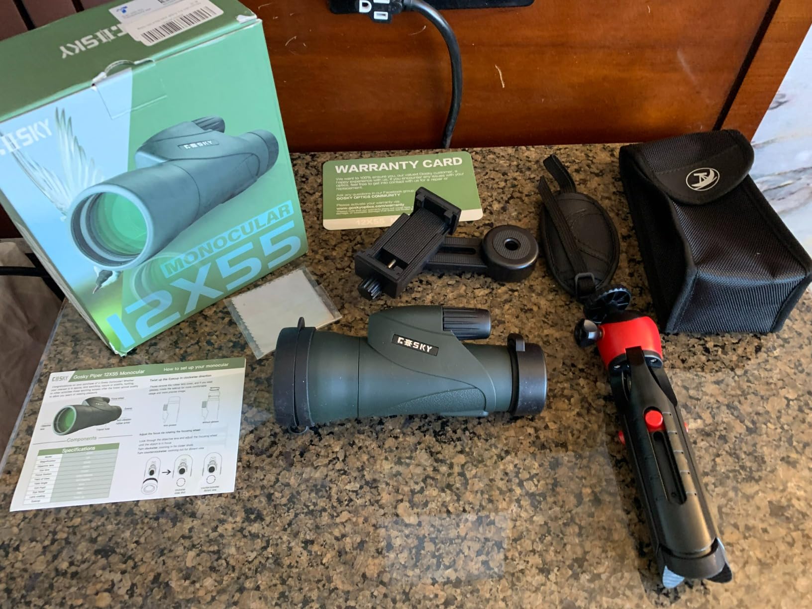 Gosky 15x52 High Powered Monocular Telescope for Adults with Tripod | BAK4 Prism, FMC Optics, IPX7 Waterproof, with Tripod and Phone Holder for Bird Watching, Wildlife Viewing, Travel, Sports customer photo 1