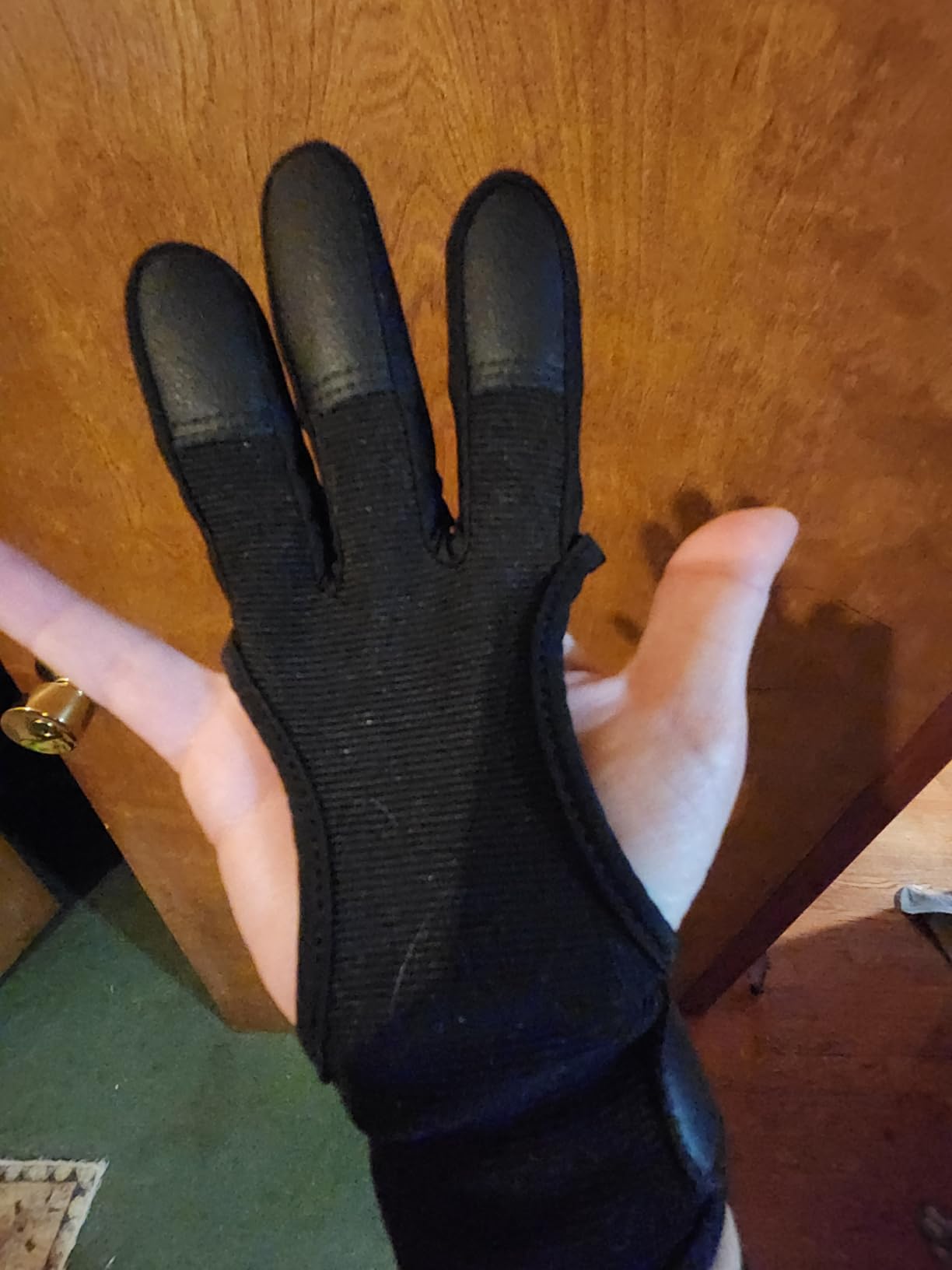 Archery Glove Three Finger Leather Elasticity Archery Protective Gloves Archery Shooting Gloves for Adult and Kids, Archery Protective Gear customer photo 2