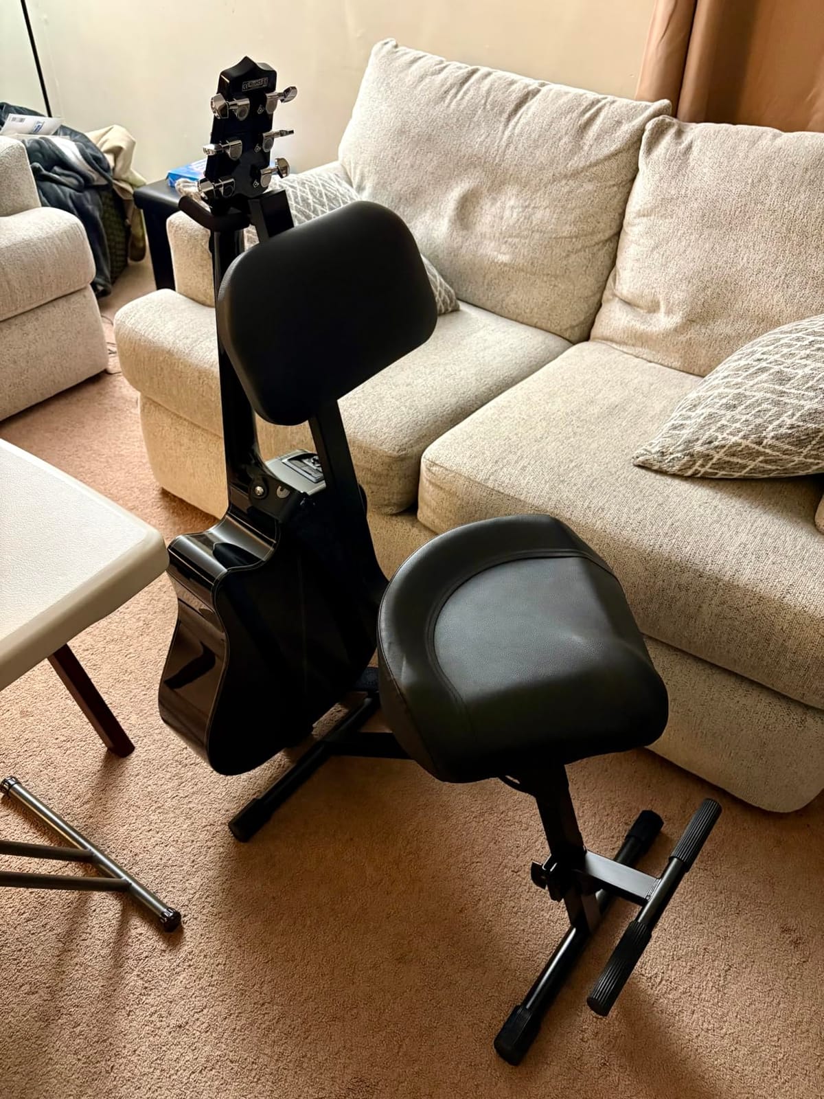 Liquid Stands Guitar Stool, Adjustable Piano Stool - Professional Musician Drum Throne with Backrest - Guitar Seat Drum Seat, Musician Stool, Chair, Guitar Chair for Adults, Kids, Drummer, Guitarist customer photo 1