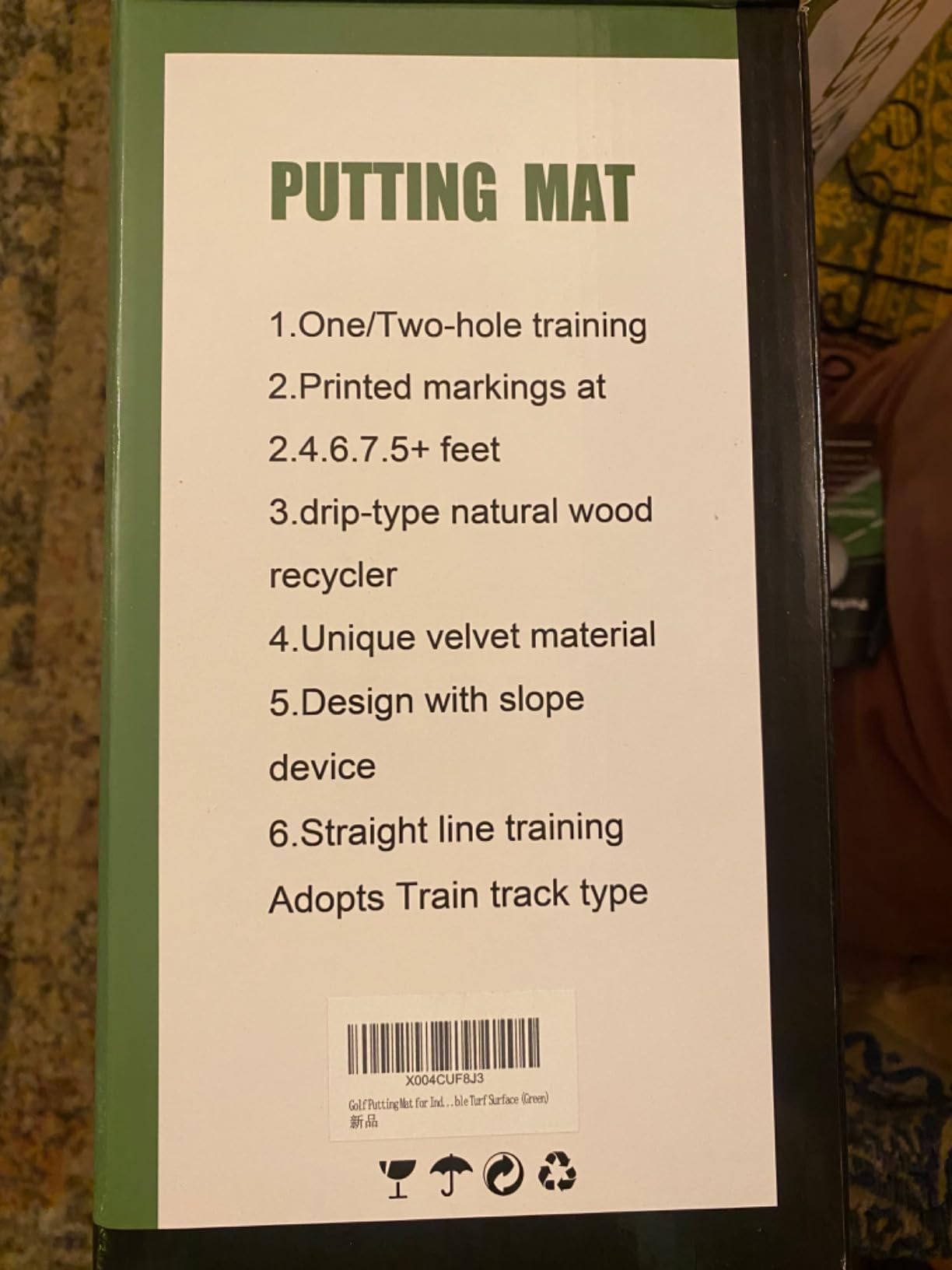 Kalramay Putting Green Indoor Golf Putting Mat – Easy to Assemble with Automatic Ball Return, Wrinkle-Free Close to Real Green Speed, Suitable for Office, Recreation Room, Patio customer photo 1