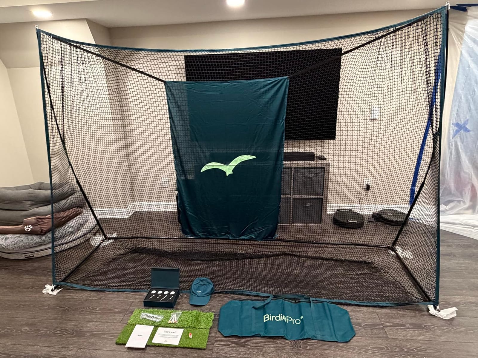 BirdiePro® - American Pro Golf Practice Net, 10x7ft Heavy Duty Golf Hitting Net with EchoShield™ Target & FlexWeave™ Net, Indoor Outdoor Training Backyard, Full Set with Mat, Balls & Cap customer photo 2