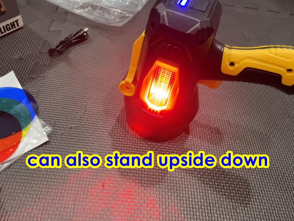MIXILIN Rechargeable Spotlight 2,000,000 Lumens, Super Bright LED Spotlight Flashlight Outdoor with COB Light & Foldable Tripod, Long Lasting Large Handheld Spot Light for Boating Camping customer photo 1
