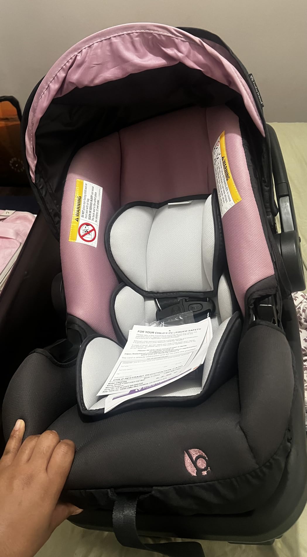 Baby Trend EZ-Lift™ PRO Infant Car Seat, Dash Rose – Lightweight Premium Carry, Plush Infant Cushioning, Adjustable Harness Support customer photo 1