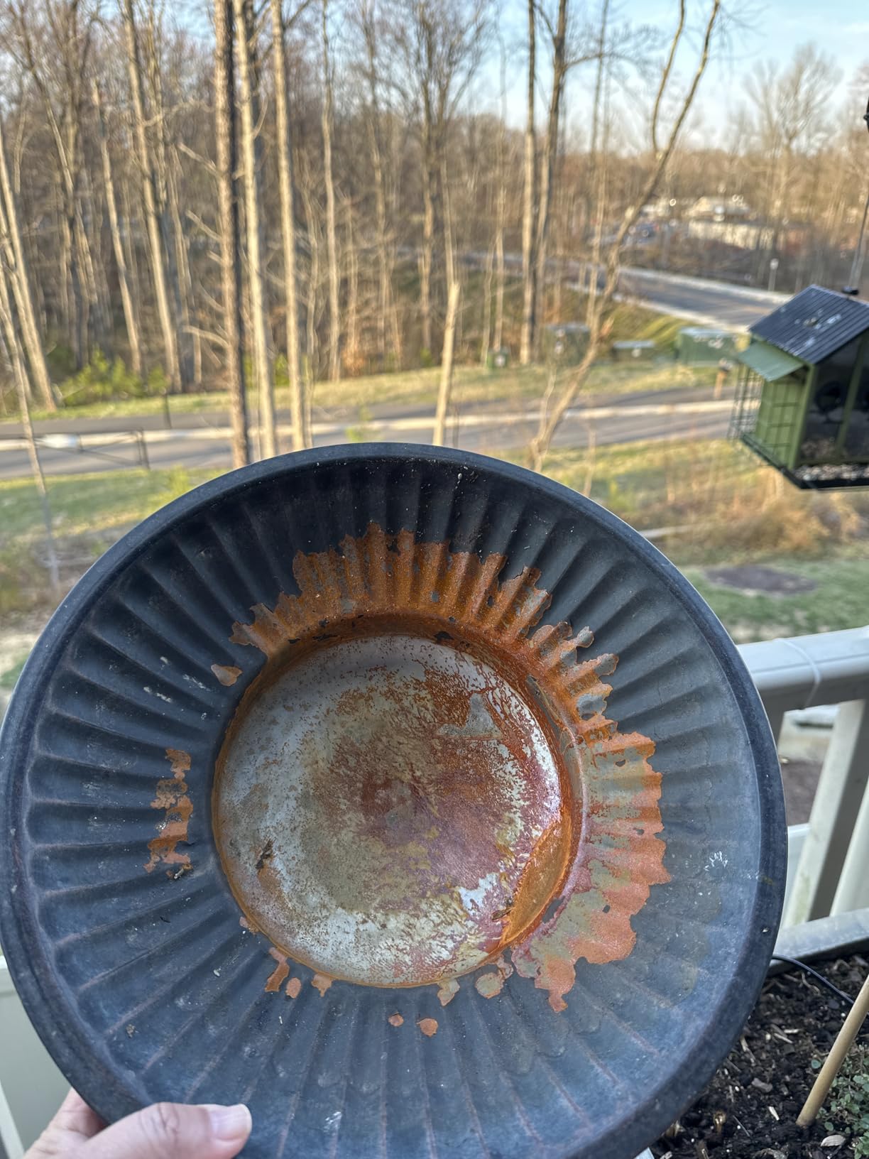 Solar Bird Bath, Deck Bird Bath with Solar Fountain, Deck Mounted Bird Bath customer photo 1