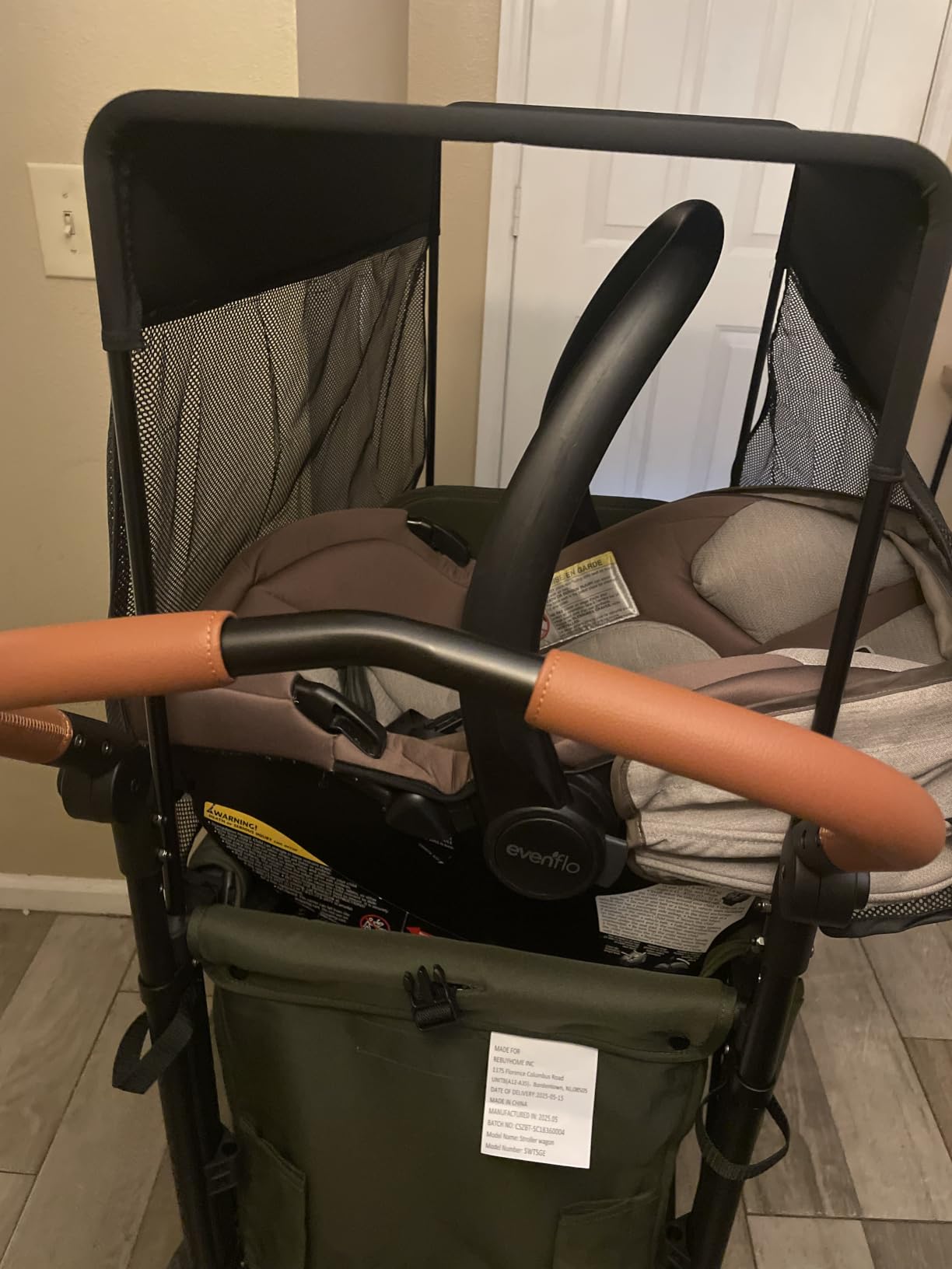 ZTDM Wagon Stroller for 2 Kids, High Seat & 5 Point Harness, Foldable All-Terrain Wagon for Toddler with Canopy, Parent Organizer, Shoulder Bag, Adjustable Handlebar, Ultimate Double (Black) customer photo 1