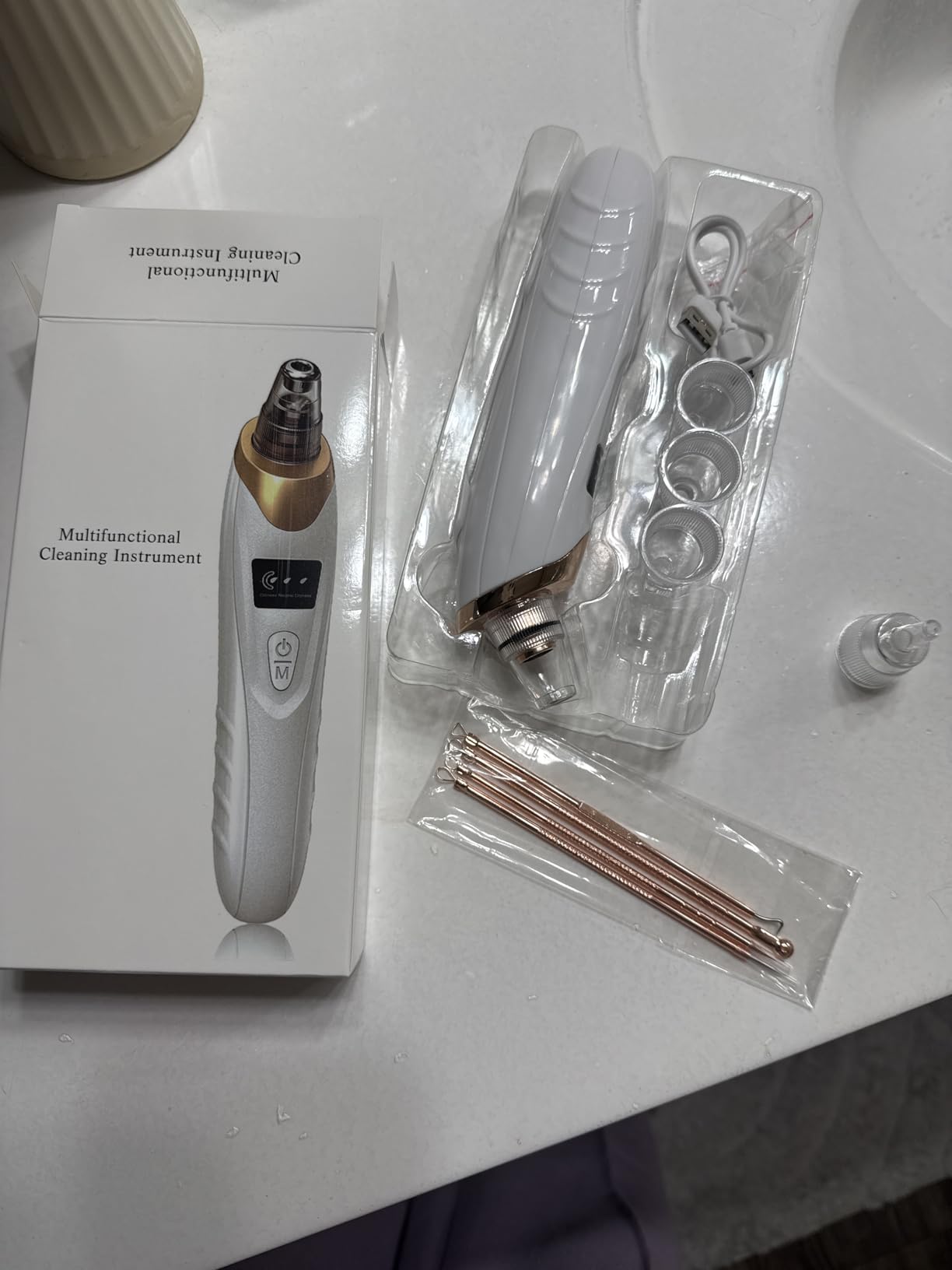 Blackhead Remover Pore Vacuum,Facial Pore Cleaner Blackhead Vacuum (Gold) customer photo 1