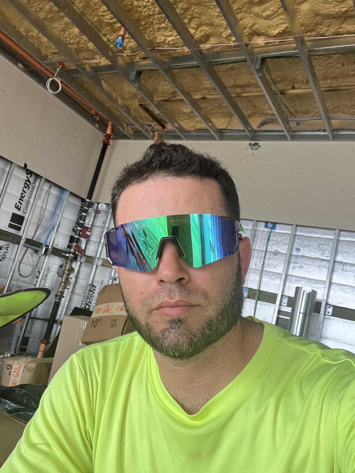 Polarized Sports Sunglasses for Men Women, UV400 Protection Mens Sunglasses Wrap Around Sun Glasses for Cycling Running customer photo 2