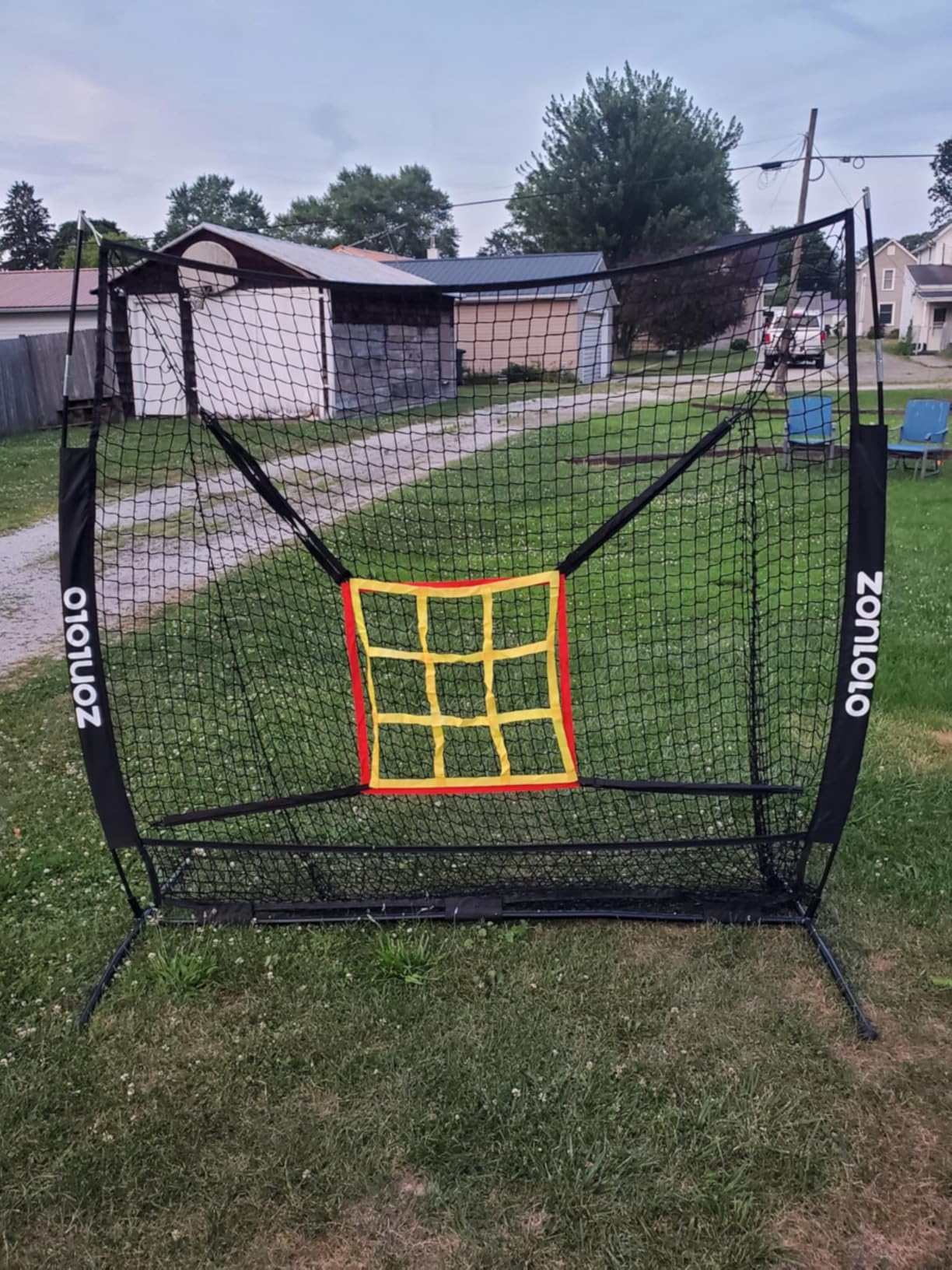 ZONLOLO 6x6ft Baseball & Softball Net for Hitting,Pitching and Batting, Throwing,Baseball net with Sturdy Bow Frame,Battting Tee,Strike Zone, Middle Size,Suitable for Kids! customer photo 2