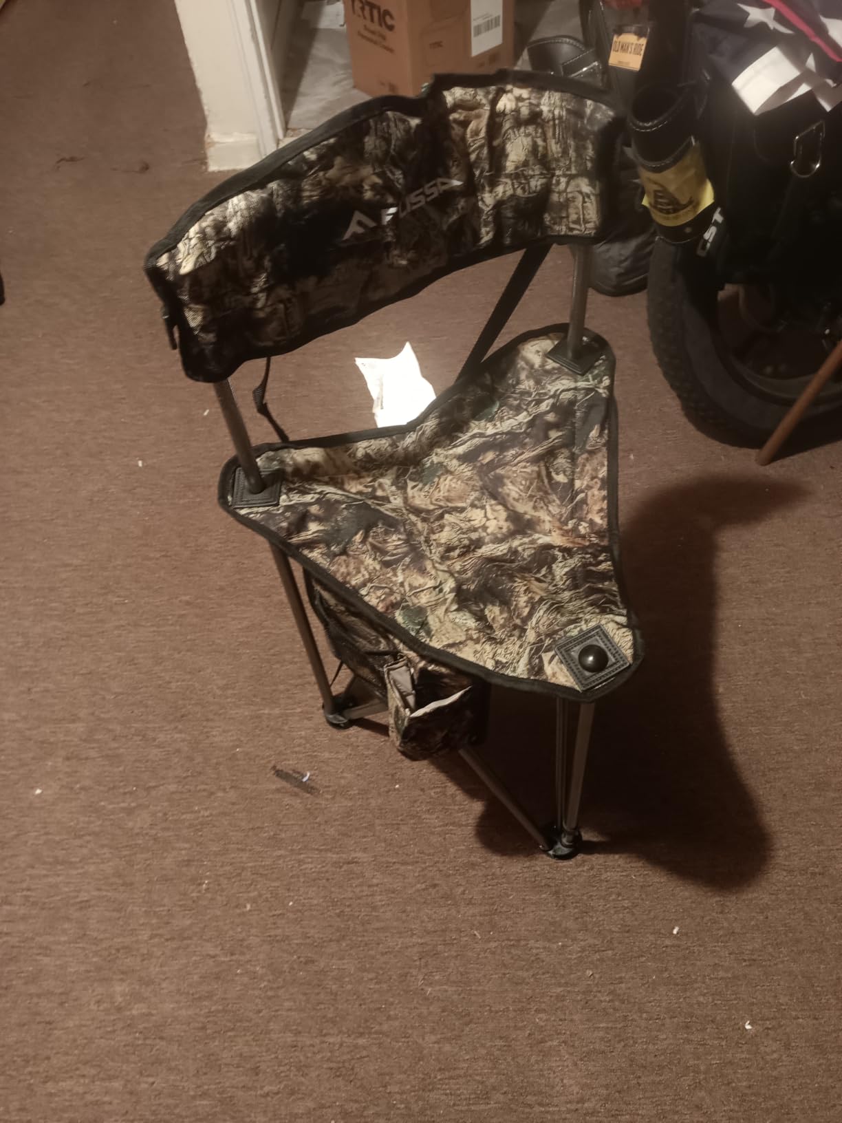 FLISSA Hunting Chair with Backrest, Folding Tripod Hunting Chair, Camo | Lightweight Outdoor Seat with Cup Holder, Storage Pocket & Shoulder Strap, Supports Up to 250 lbs customer photo 1