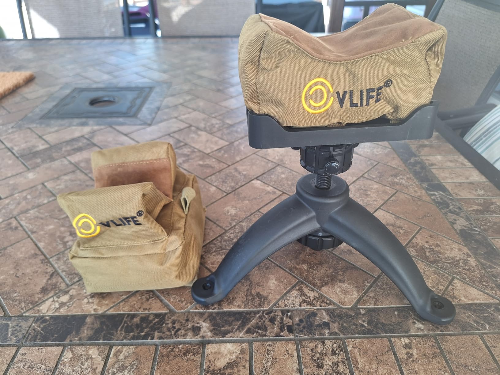 CVLIFE Shooting Rest Tripod Gun Rifle Rest for Shooting Range Hunting | Portable Bench Rest with Front and Rear Shooting Bags (Unfilled) Height Adjustment Stable customer photo 1