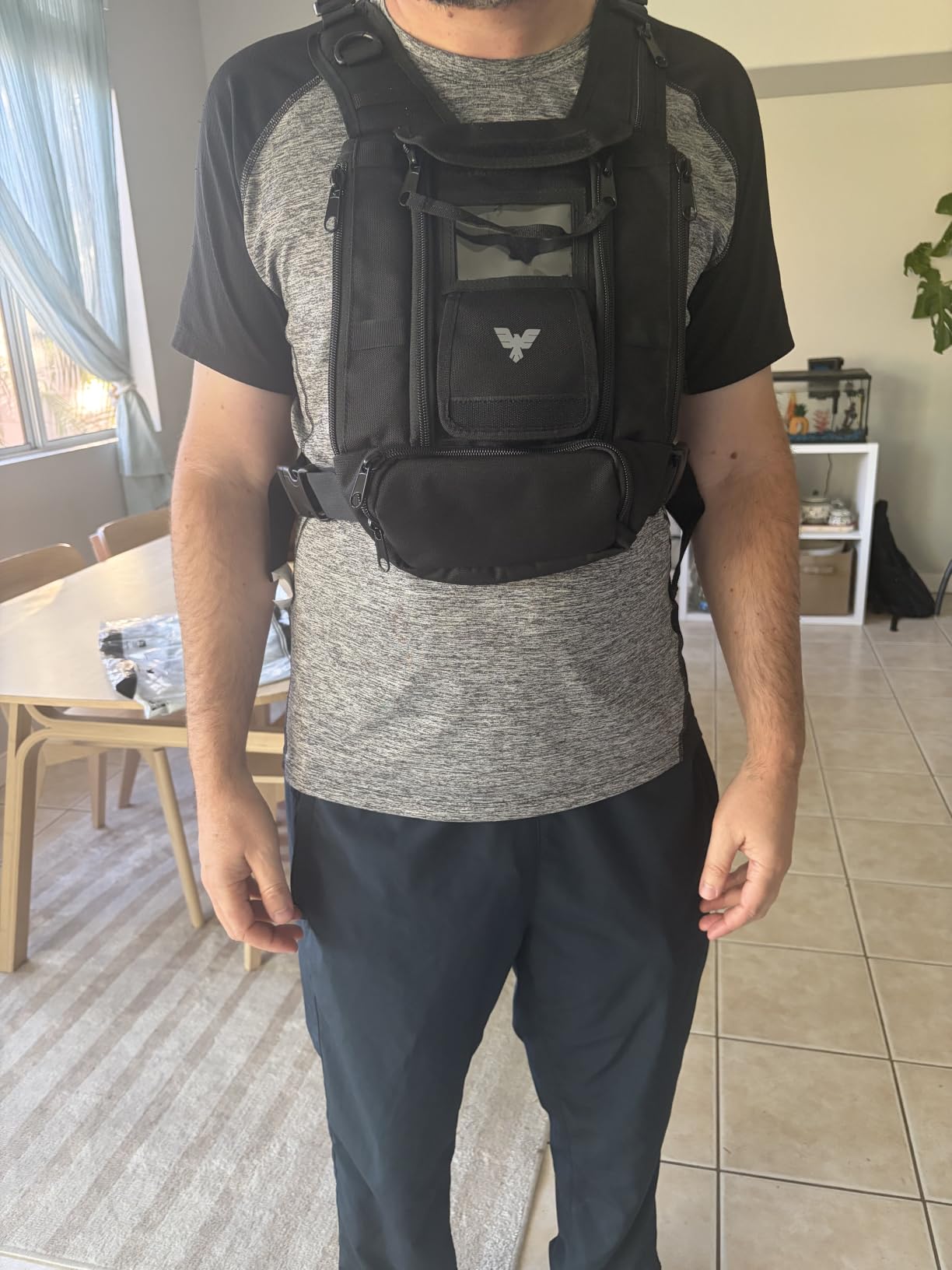 Elite Sports Running Vest w/Phone Holder, Gun Holster for Men/Women, Reflective Lightweight Chest Pack w/Touch Friendly Phone Sleeve, Camera Pocket - Chest Rig for Hiking, Trail, Marathon, Camping customer photo 1
