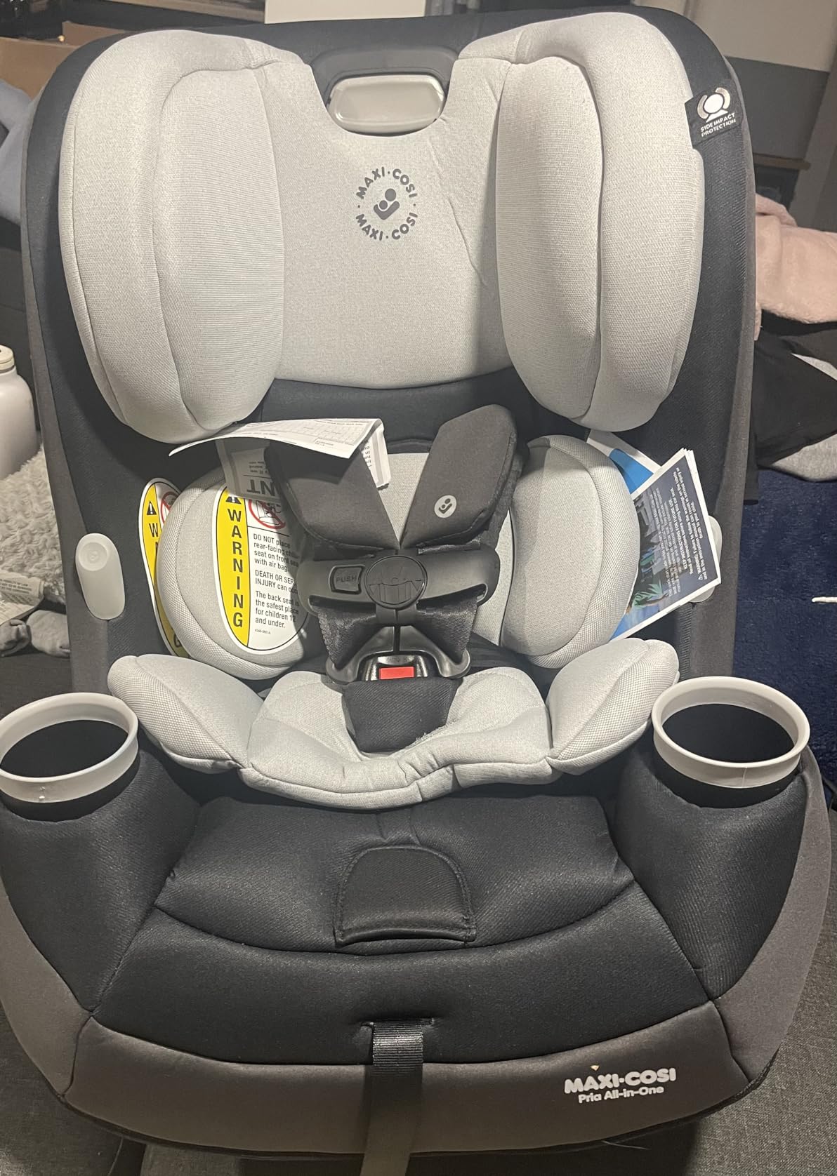Maxi-Cosi Pria All-in-One Convertible Car Seat, Infant to Toddler Car Seat, Easy-Install Harness, Machine-Washable Cover, 5-100 lbs, Sea Shadow customer photo 1