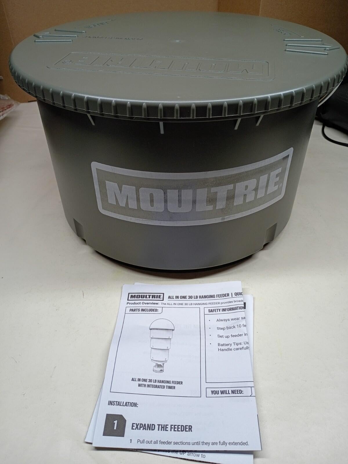 Moultrie All-in-One Hanging Deer Feeder - 30 Lb, Bluetooth App | Bluetooth App Control, pairs with Edge 3, collapsible design, easy setup, adjustable feed times, weatherproof hopper customer photo 2