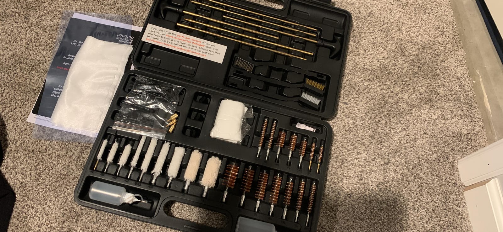 GLORYFIRE Elite Universal Gun Cleaning Kit, Cleaning Stand for All Caliber | All-Brass Brushes and Jags, Reinforced & Lengthened Rods, Cotton Mops, Steel Wire, High-End Double-Head Brushes customer photo 1