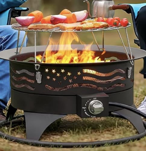Panovue 24 Inch Portable Propane Fire Pit with Grill and Adjustable Flame customer photo 1