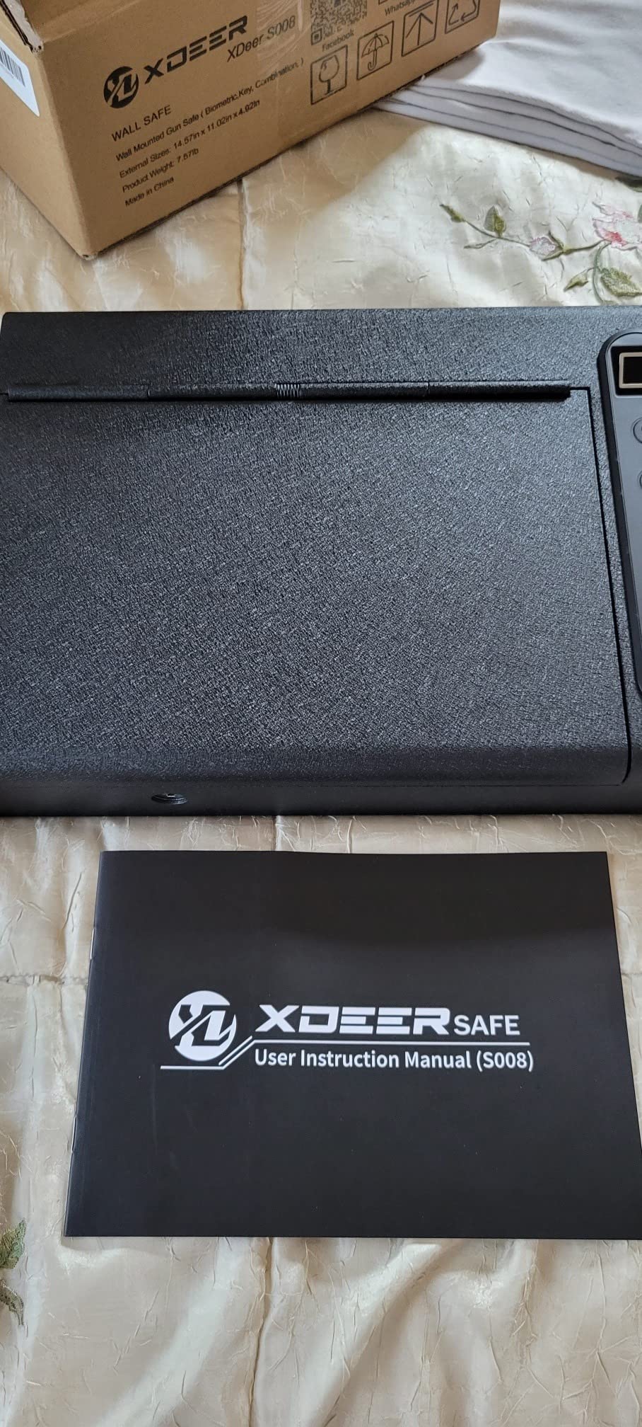 XDeer Biometric Wall Safe without Gas Strut for Quick Access | Small Hidden Storage for Full-Size Handgun, LED Light, Silent Mode, and Backlit Digital Keypad S008 (Without Gas) customer photo 2