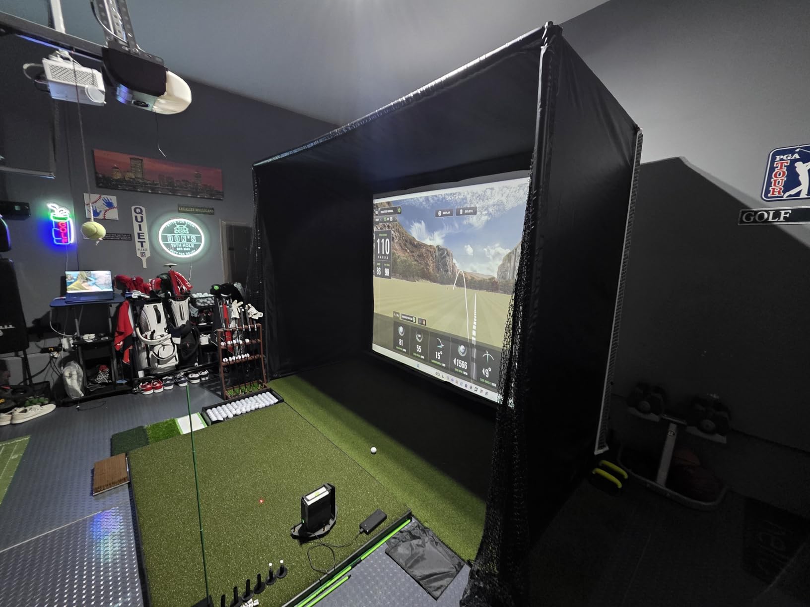 Golf Simulator Enclosure Kit with Premium HD Impact Screen, Full Safety Padding &Blackout Curtain, Home Golf Sim Setup Launch Monitors Compatible, Indoor Cage Net Golfing Accessories customer photo 2