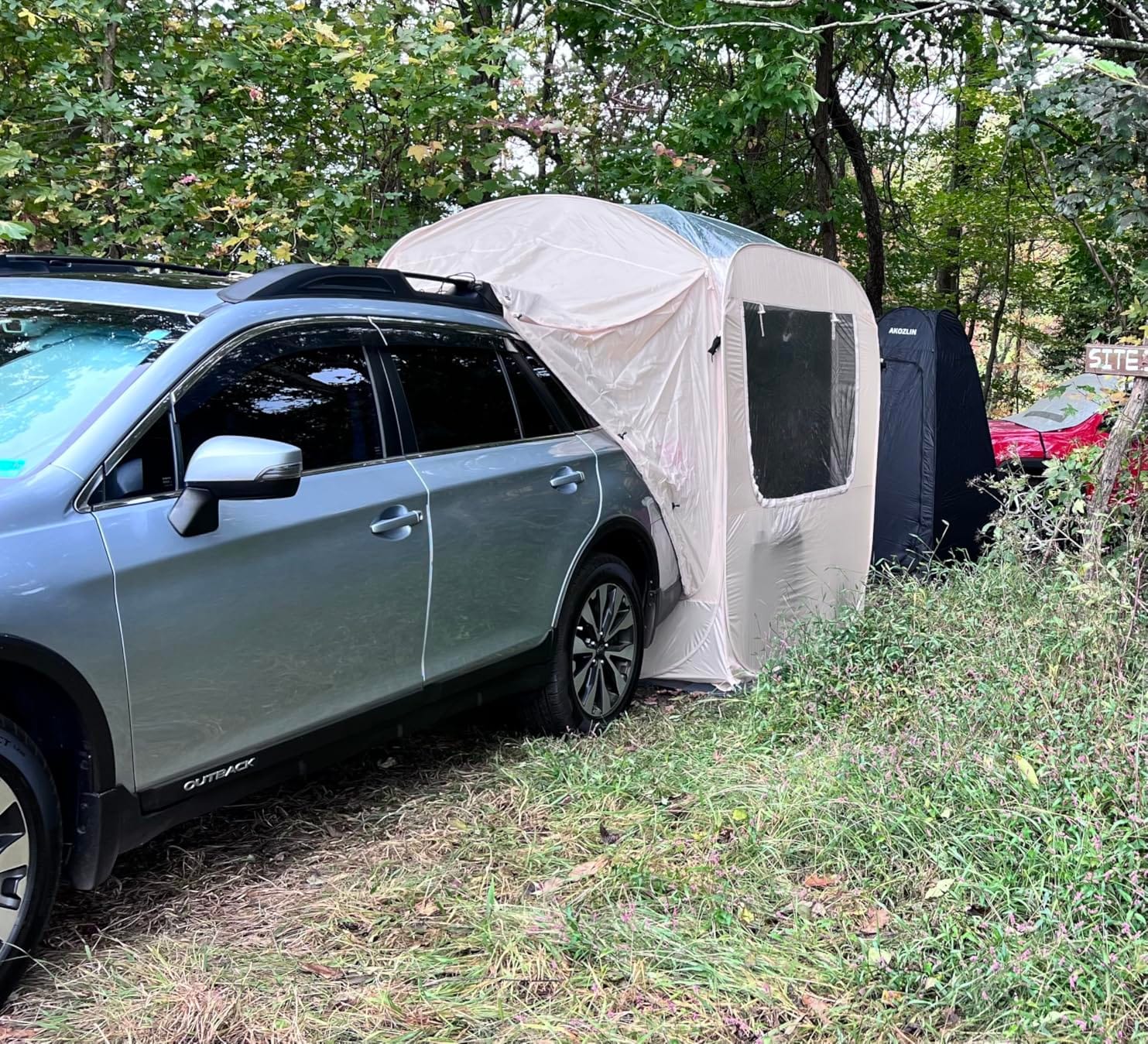 Alvantor 5 Person Pop Up SUV Tent,2 in 1 Car Tent & Camping Tent,Mosquito Screen Multi-functiona for Car SUV Van Camping,Includes Heavy Duty Tarp & Storage Bag,Quick Setup,8.6'L X8.6'W X6.7'H customer photo 2
