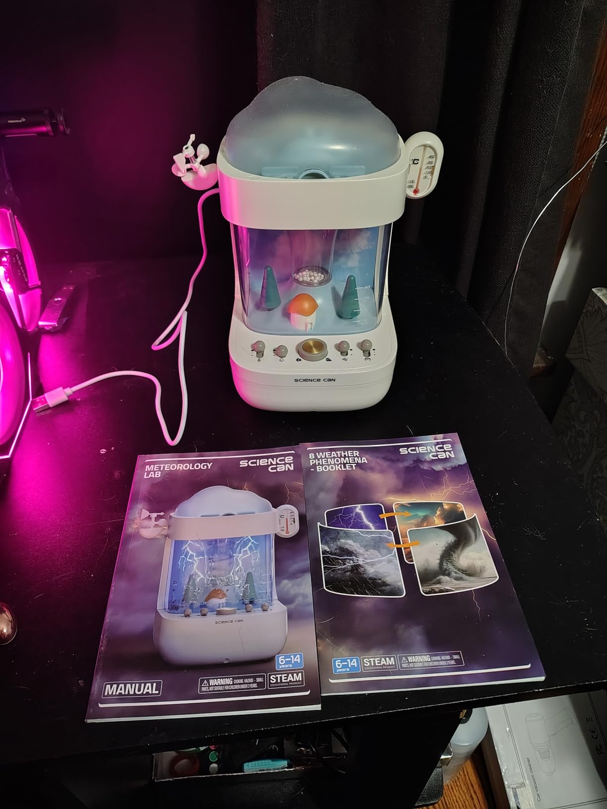 Science Can 3-in-1 Weather Station Toy for Kids, STEM Kits for Kids Age 6-8 | Educational Science Kits, 8 Predefined Weather Experiments, Humidifier/White Noise Mode, Gifts for 6 7 8 9 10 Year Old Girls customer photo 2