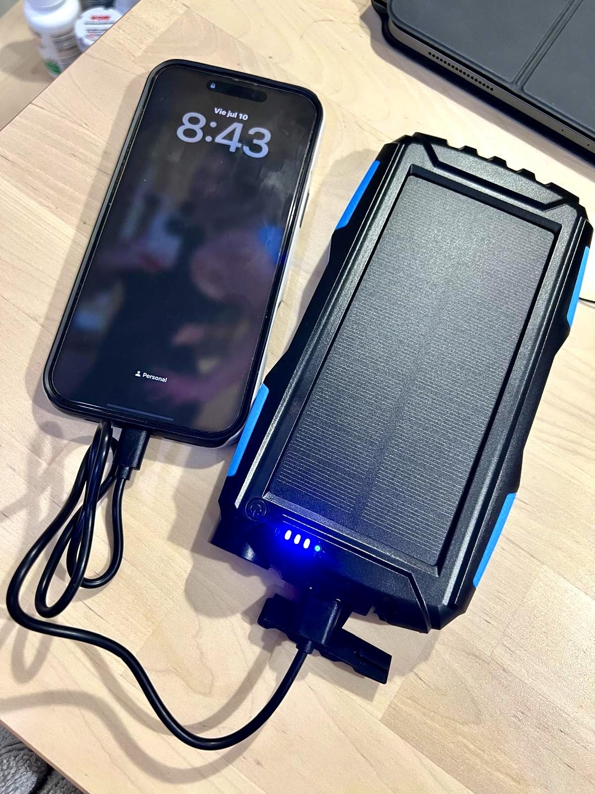 Mregb Solar Charger Power Bank 42800mAh, Portable Charger, Solar Power Bank,External Battery Pack 5V3.1A Qc 3.0 Fast Charger Built-in Super Bright Flashlight (Orange) customer photo 1