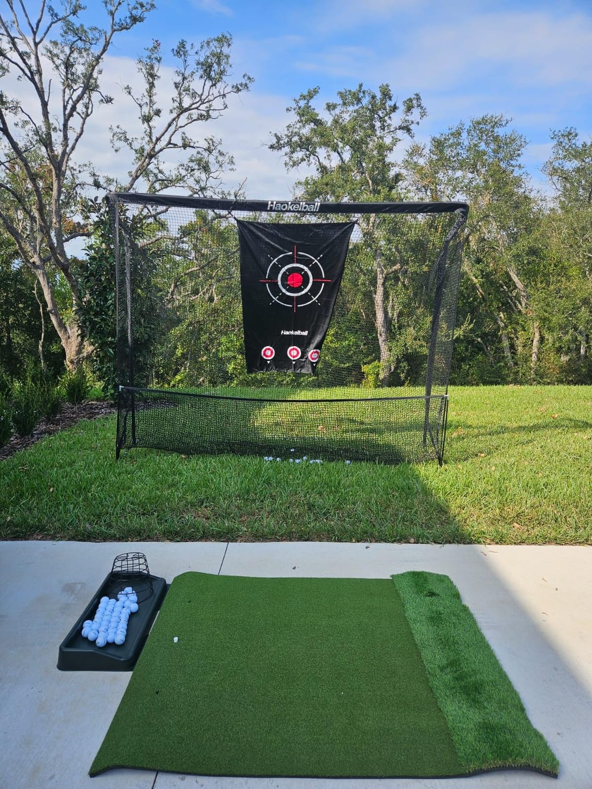 Haokelball Golf Practice Net 10x8FT Driving Hitting Net & Simulator Cage customer photo 2