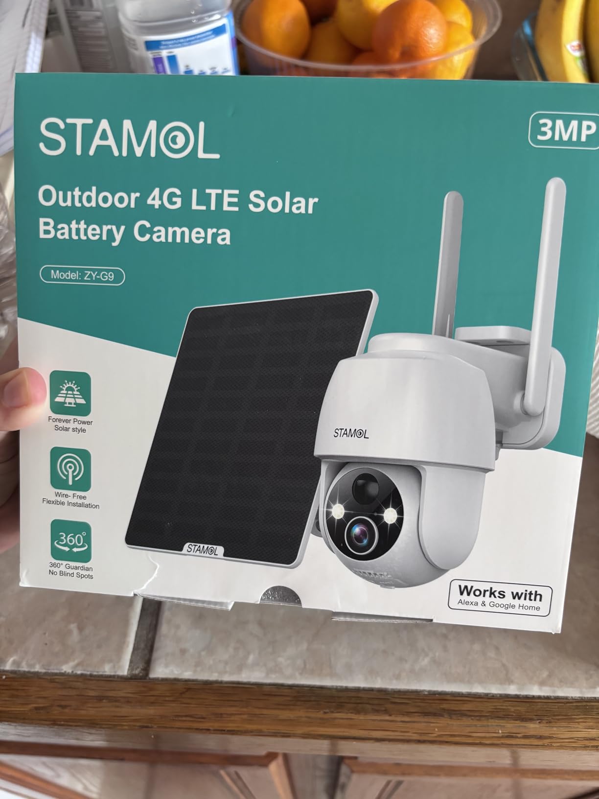 4G LTE Cellular Security Camera, No WiFi Solar Powered Wireless Outdoor Camera with Built in SIM Card, 2K Color Night Vision, 360° Full View, PIR Motion Detection & Siren, 2 Way Talk customer photo 2