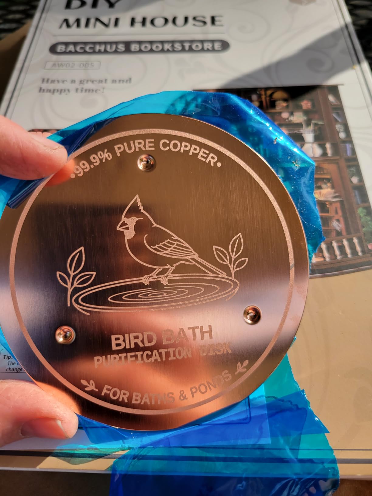 Copper Disc for Bird Bath, 99.9% Pure Copper (Cardinal) customer photo 1