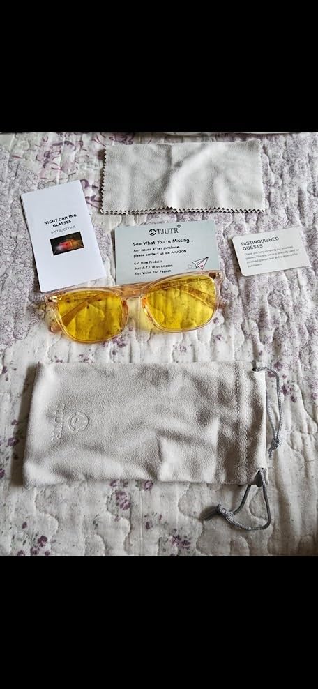 Night Vision Driving Glasses for Men & Women, Anti Glare Yellow Lens customer photo 1