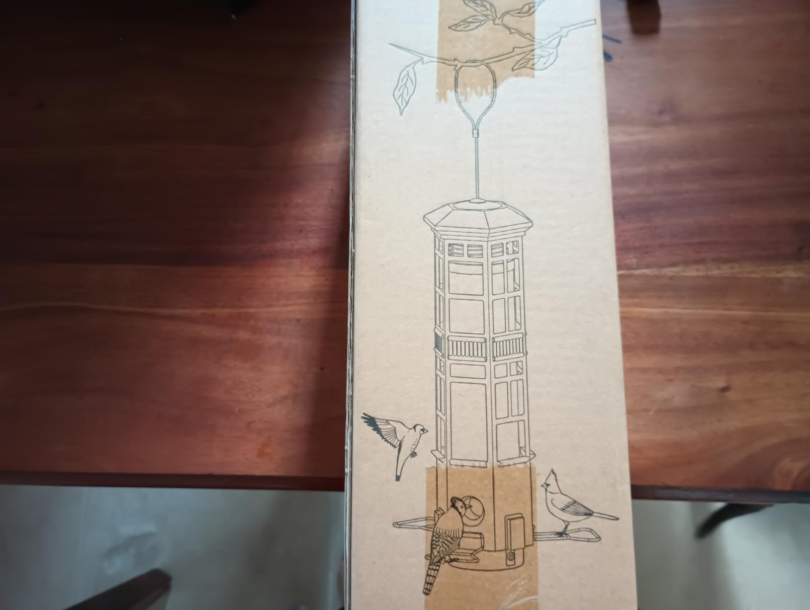Squirrel Proof Bird Feeders for Outdoors - 4 Port Hanging Metal Bird Feeder with Gravity Spring, Upgraded Metal Hanging Ring Design, Chew-Proof & Weather Resistant, Attract Wild Birds, Green customer photo 1