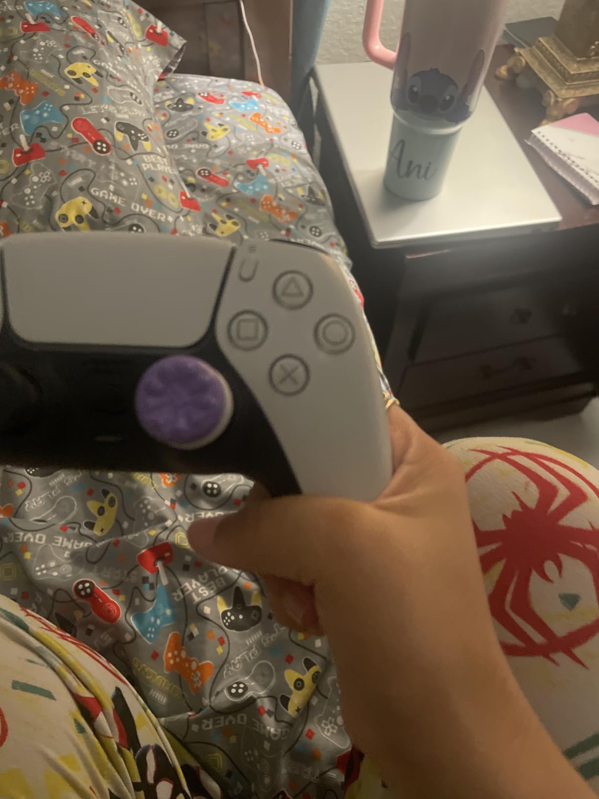 KontrolFreek FPS Freek Galaxy Purple for PlayStation 4 (PS4) and PlayStation 5 (PS5) | Performance Thumbsticks | 1 High-Rise, 1 Mid-Rise | Purple customer photo 1