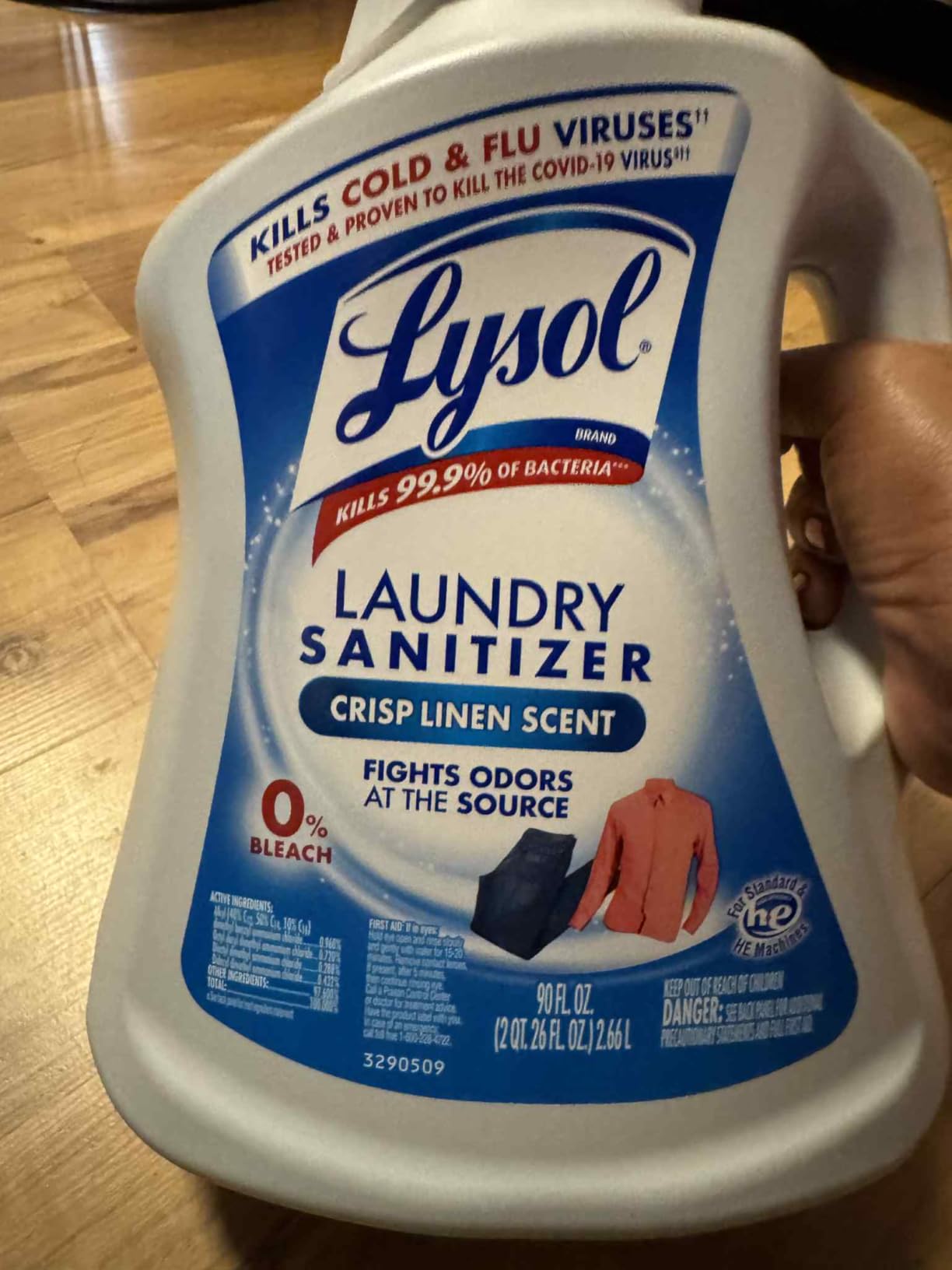 Lysol Laundry Sanitizer Liquid, Detergent Additive, Crisp Linen, 90oz customer photo 2