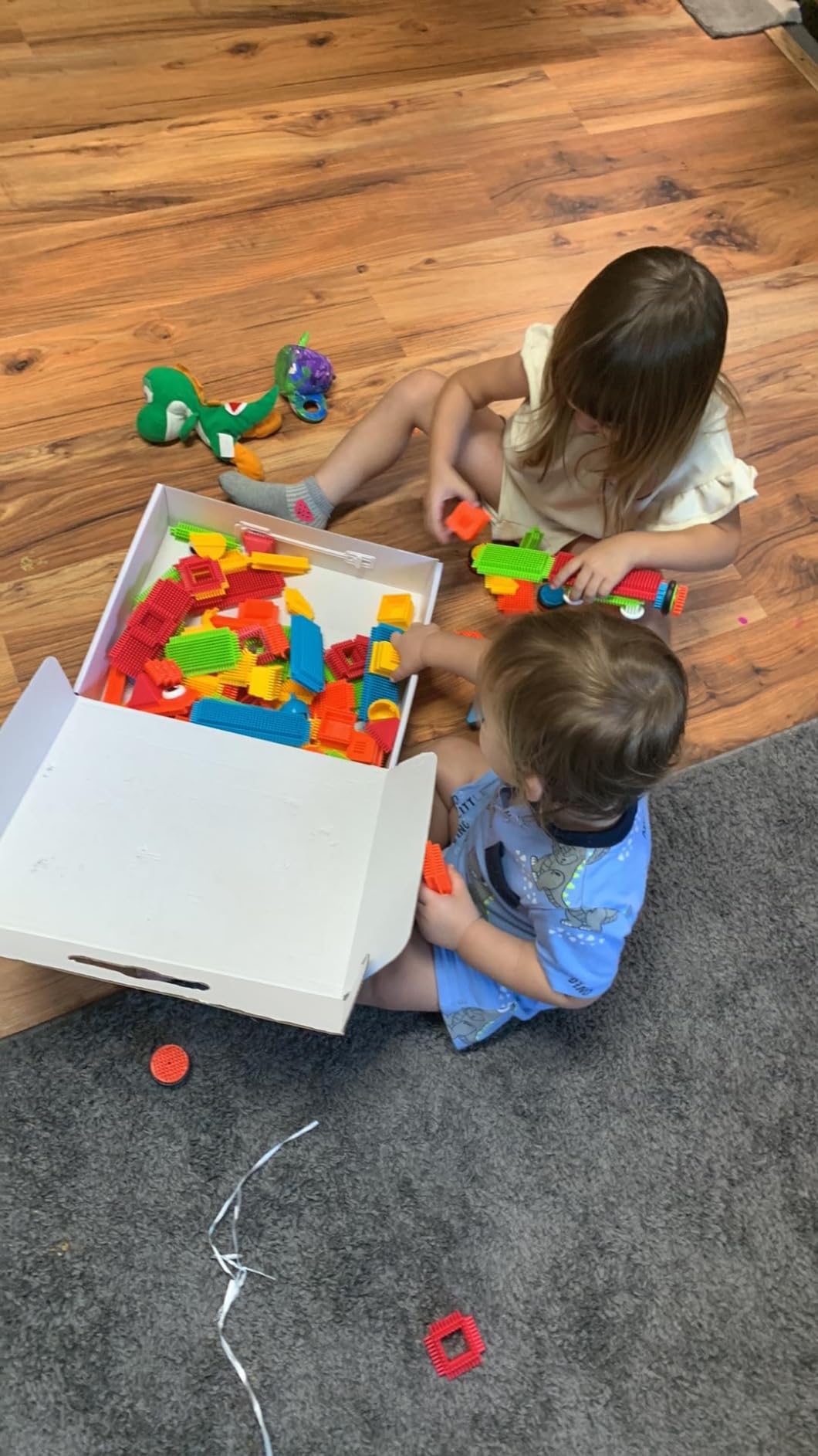 PicassoTiles 120pcs Hedgehog Interlocking Building Blocks Tiles Construction Toy Set Learning Playset STEAM Development Preschool Kindergarten Toy for Kids Age3+ PTB120 customer photo 2