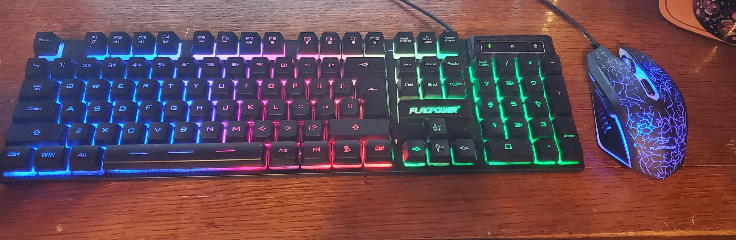 Gaming Keyboard and Mouse Combo, Wired Full Size Keyboard Mouse customer photo 1