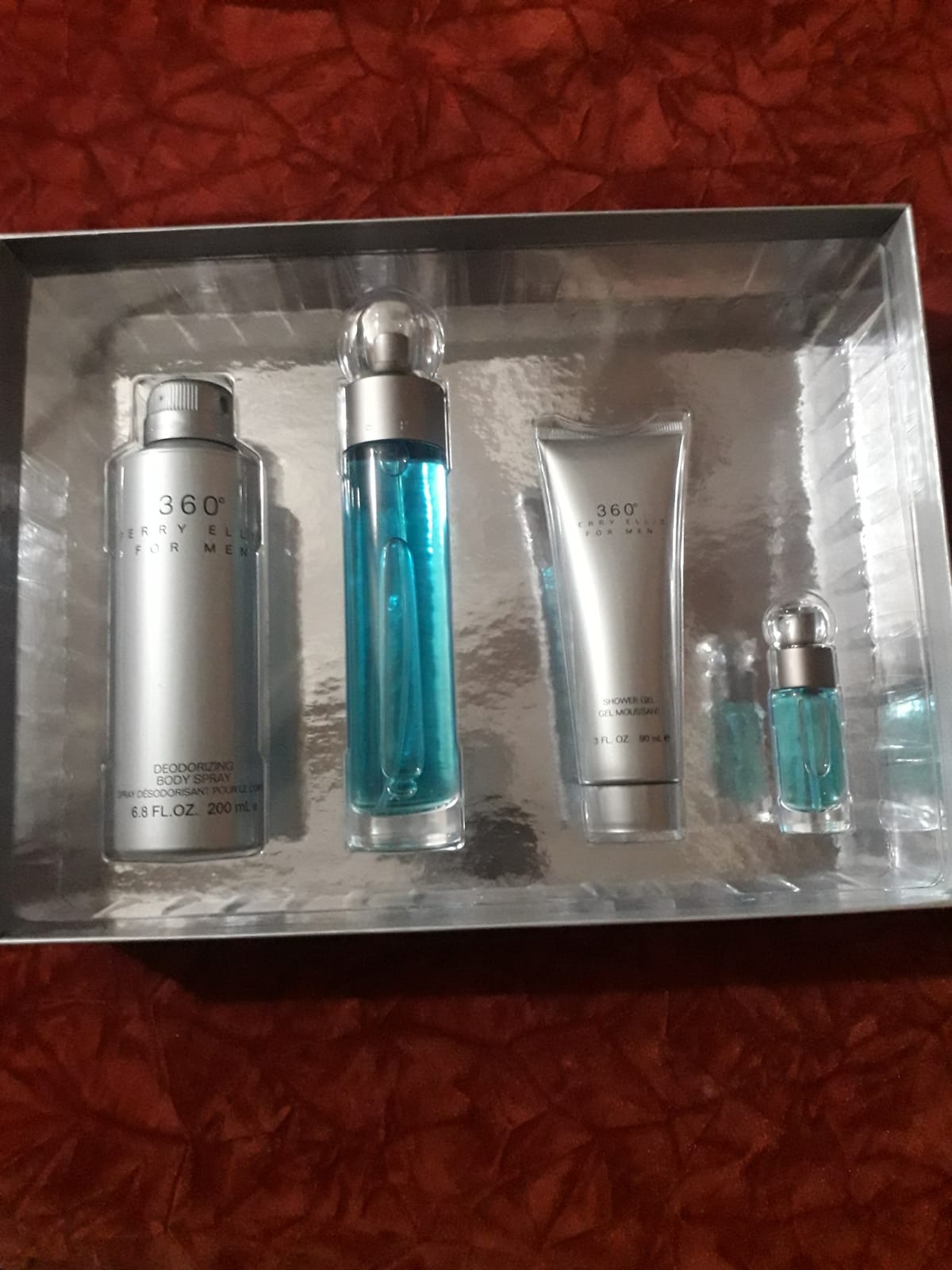 Perry Ellis 360 By Perry Ellis for Men - 4 Pc Gift Set 3.4oz Edt Spray, 6.8oz Deodorizing Body Spray, 3.0oz Shower Gel, 0.25oz Edt Spray, 4count customer photo 2