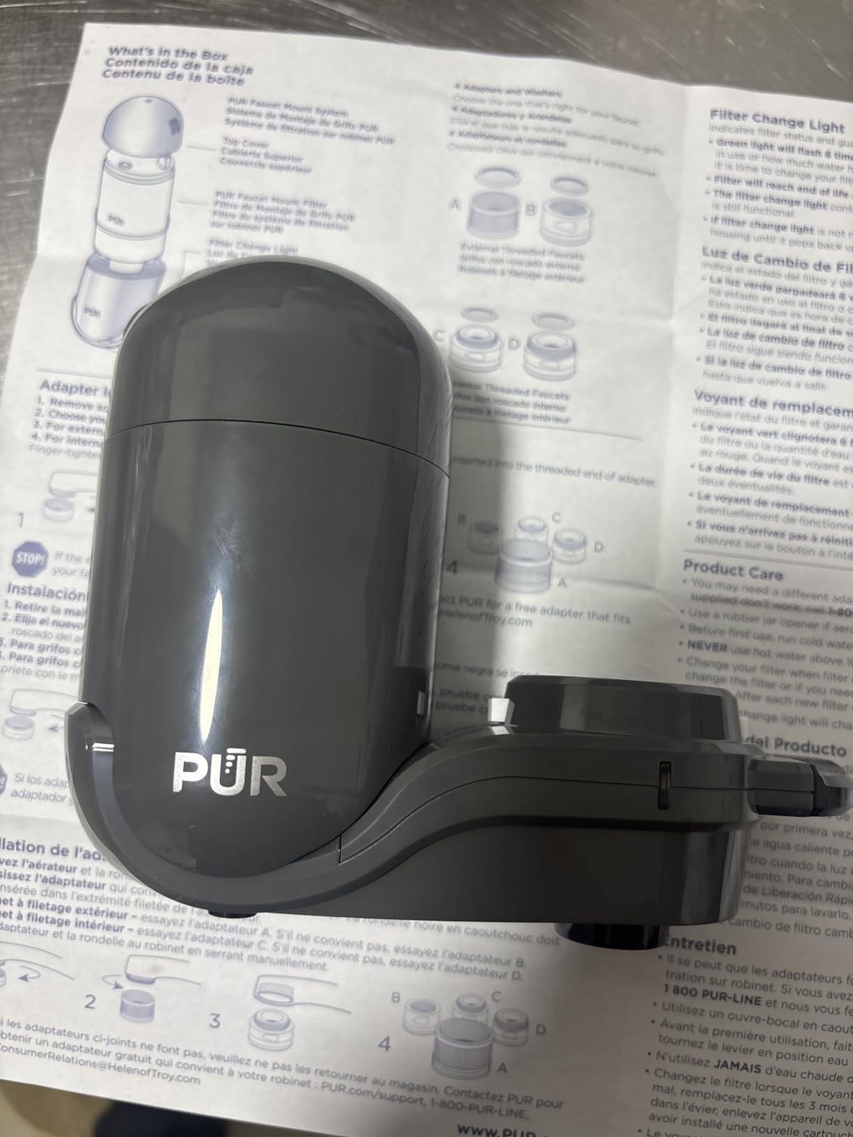 PUR Plus Faucet-Mount Water Filtration System, Lead-Reducing Filter, Grey customer photo 2