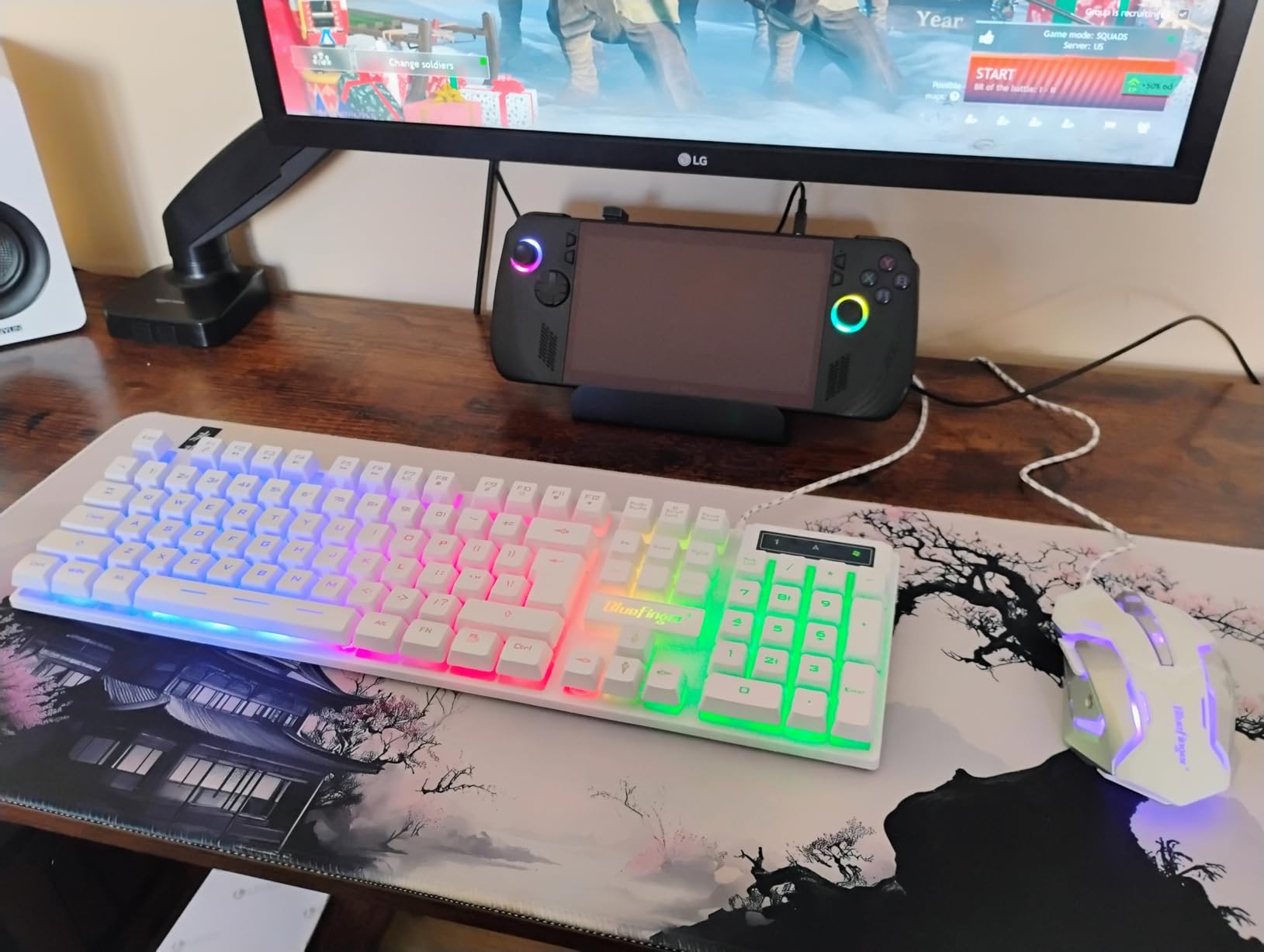 BlueFinger RGB Gaming Keyboard and Backlit Mouse Combo, USB Wired, LED Gaming Set for Laptop PC Computer Game and Work customer photo 1
