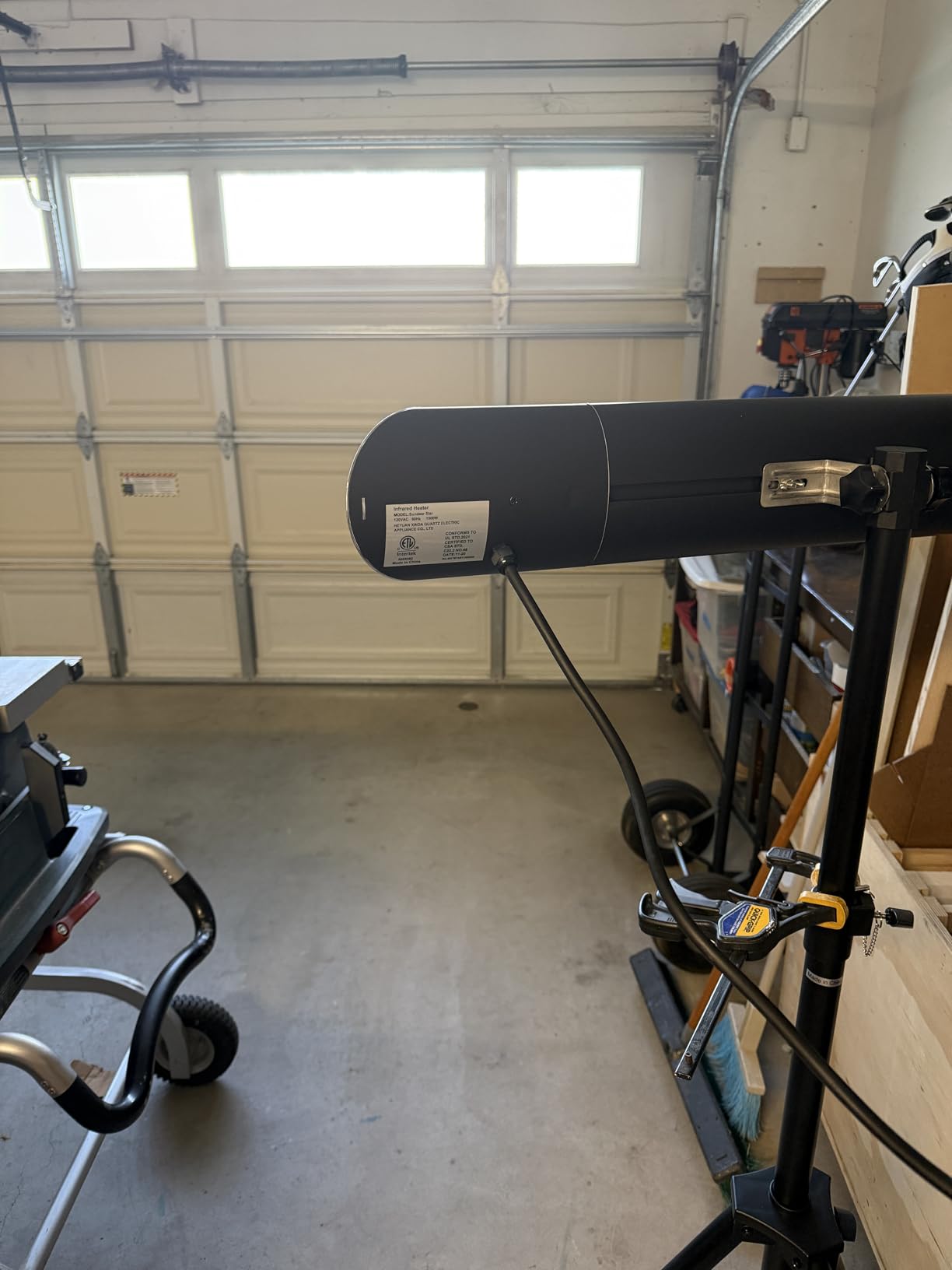 Briza Infrared Electric Patio Heater - Indoor/Outdoor Heater - Portable Wall/Garage Heater - 1500W - use with Stand - Mount to Ceiling/Wall) customer photo 2