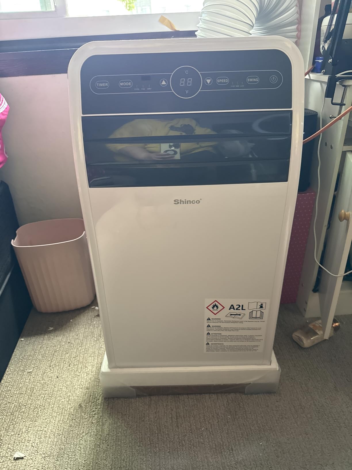 Shinco 12,000 BTU(7,500 BTU SACC) Portable Air Conditioner, Portable AC Unit with Built-in Cool, Dehumidifier&Fan Modes for Room up to 450 sq.ft, with Remote Control, 24 Hour Timer, Installation Kit customer photo 2