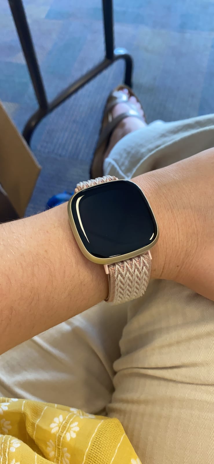 Fitbit Versa 3 Health & Fitness Smartwatch with GPS, 24/7 Heart Rate, Alexa Built-in, 6+ Days Battery, Midnight Blue/Gold, One Size (S & L Bands Included) customer photo 2