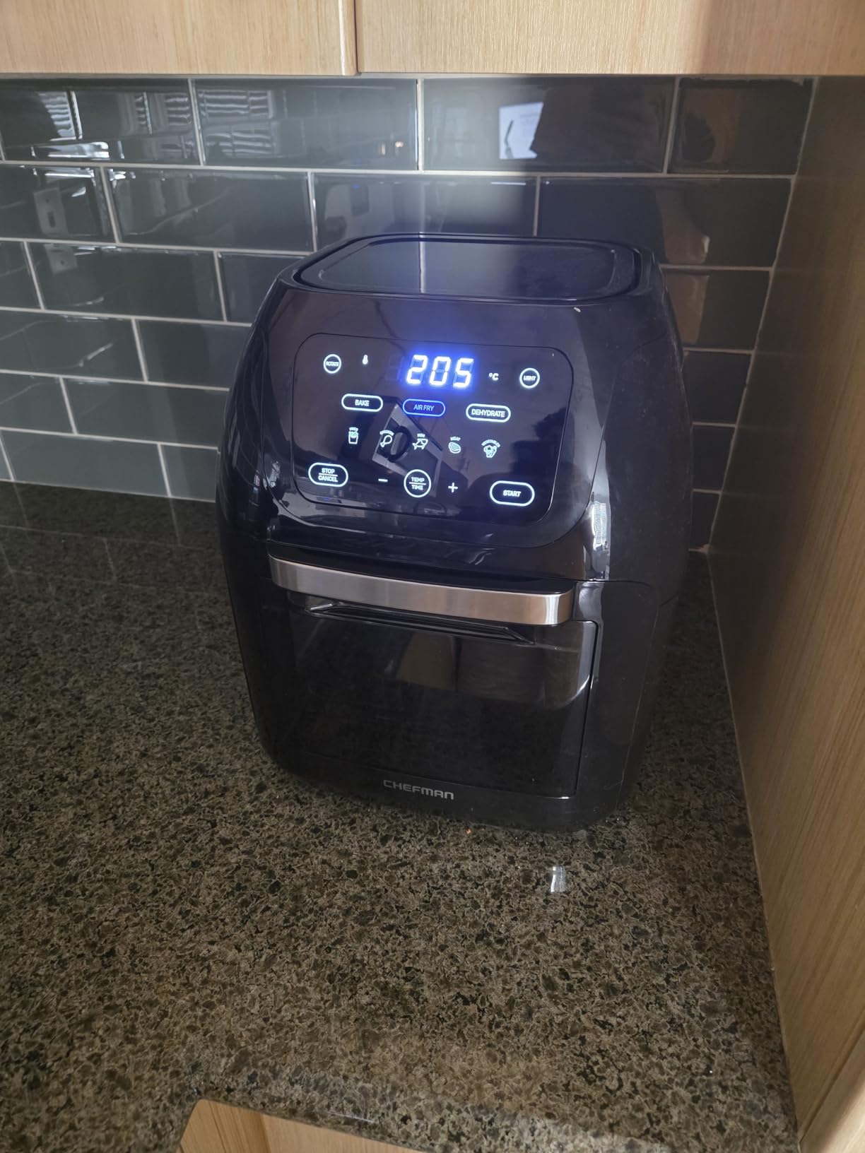 CHEFMAN Multifunctional Digital Air Fryer+ Rotisserie, Dehydrator, Convection Oven, 17 Touch Screen Presets Fry, Roast, Dehydrate, Bake, XL 10L Family Size, Auto Shutoff, Large Easy-View Window, Black customer photo 1